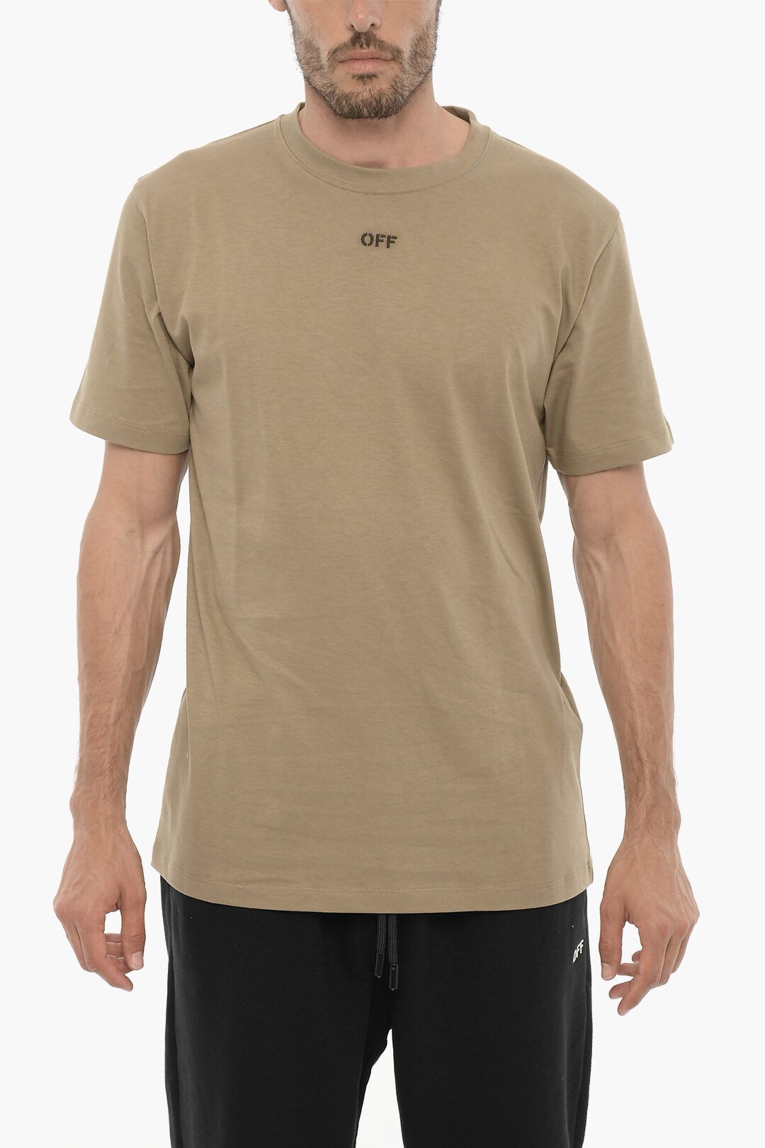 Off-White og1mm0824 Slim Fit Crewneck T-Shirt in Beige Size US S / EU 44-46 / 1 - 1 Thumbnail