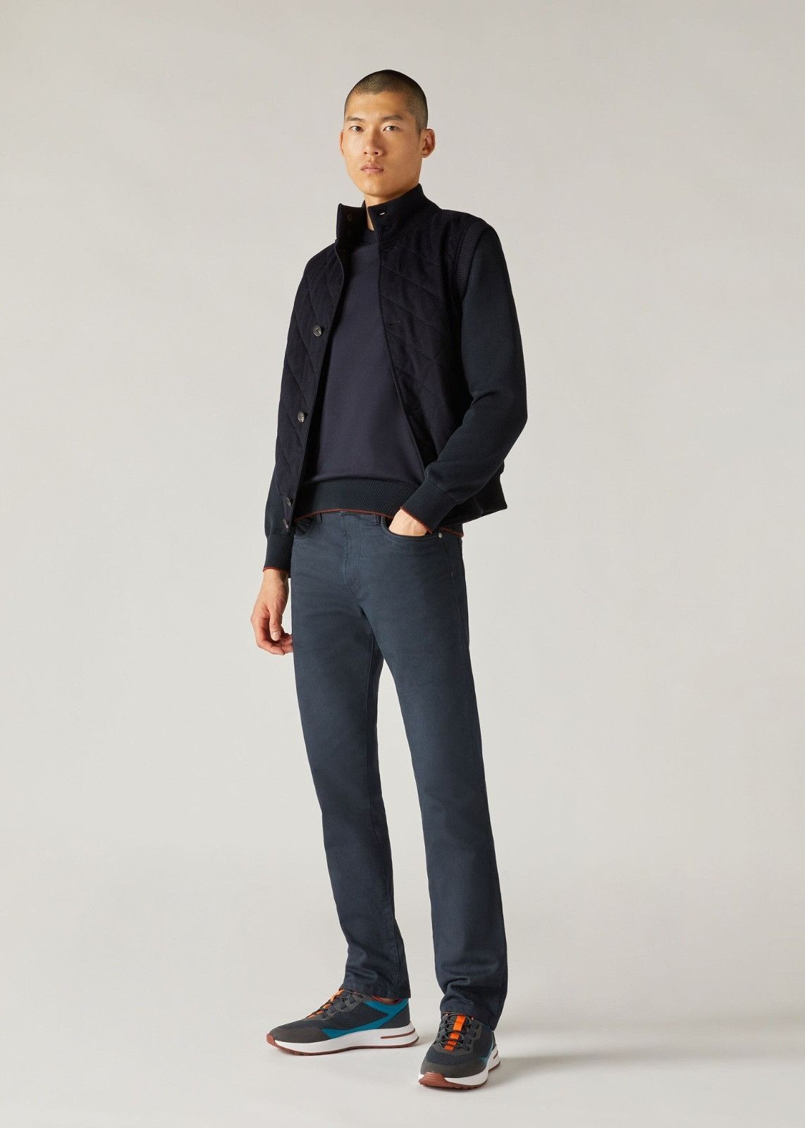 Loro Piana o1srvl11e1024 Girocollo Crewneck Sweater in Purple/Black Size US S / EU 44-46 / 1 - 5 Thumbnail