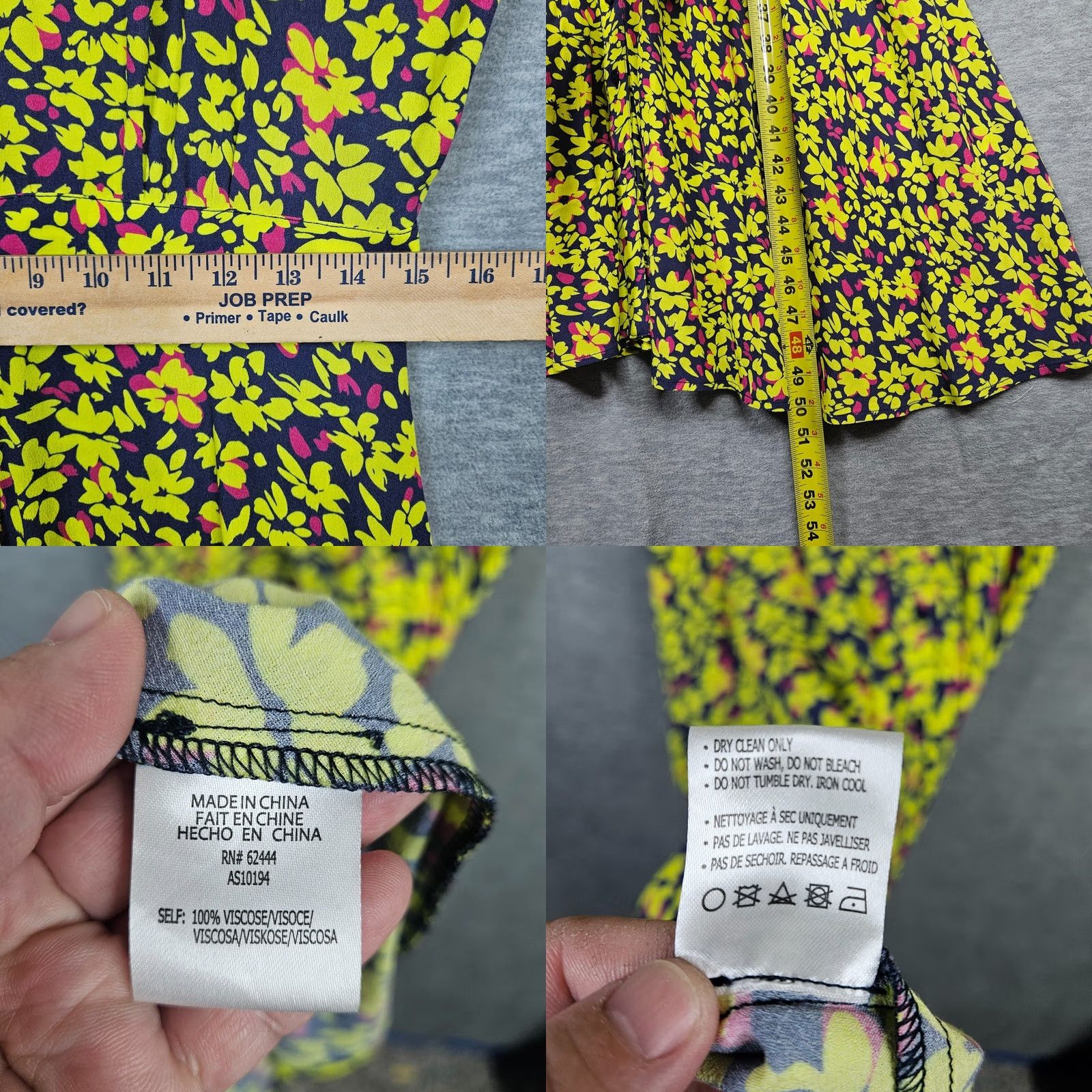 Nicole Miller Nicole Miller Women's Button Up Short Sleeve Painted Primrose Dress Size M Color Multicolor Size 32" / US 10 / IT 46 - 8 Thumbnail