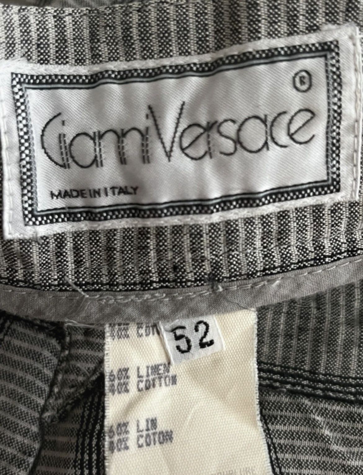 Versace Gianni Versace vintage linen stripped pants hipster rare Size US 34 / EU 50 - 8 Thumbnail