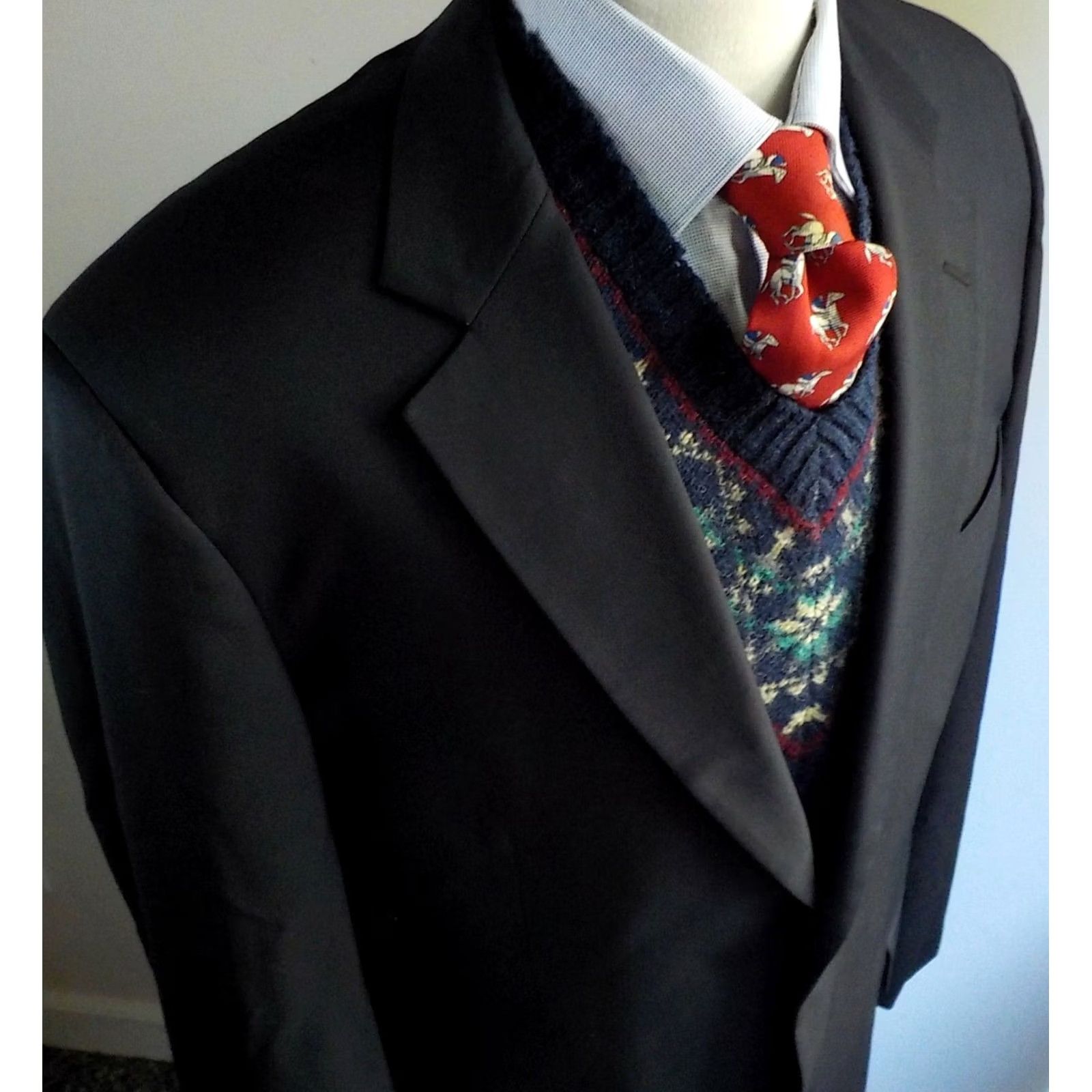 Brooks Brothers VINTAGE Brooks Brothers 1818 MADISON Two Button Blazer Navy 100% Wool SZ 42L Made in USA Mens Blazer Size 42R - 3 Thumbnail
