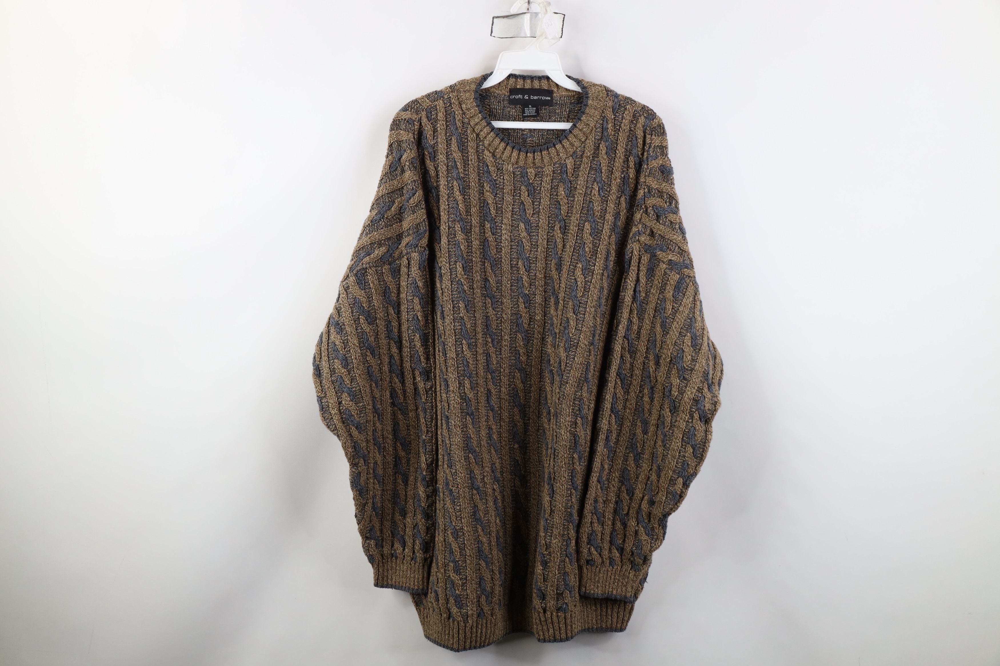 Vintage Vintage 90s Streetwear Cable Knit Crewneck Sweater USA Size US XL / EU 56 / 4 - 1 Thumbnail