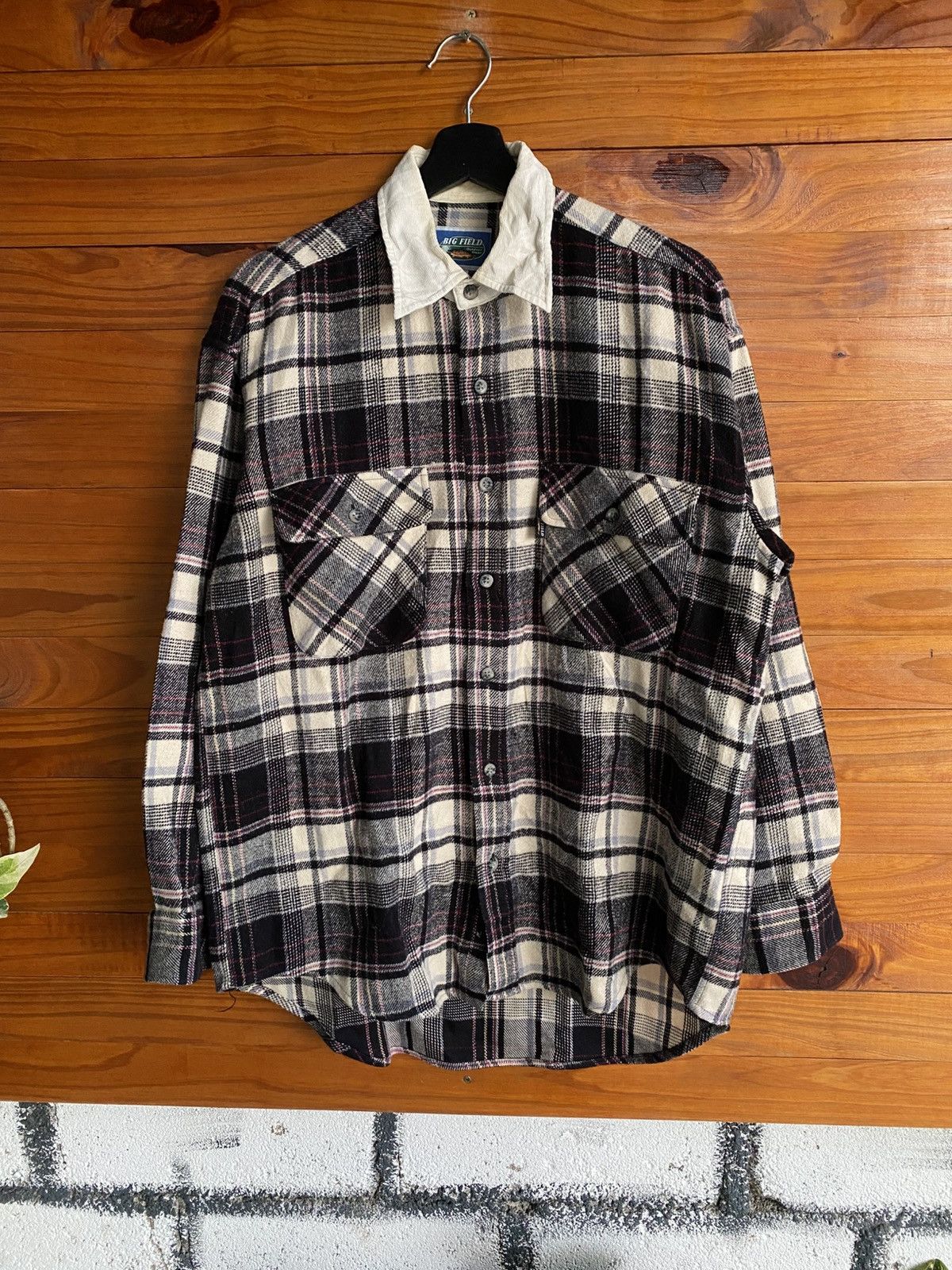 Vintage Vintage Big Field Heavy Flannel Shirt – Corduroy Collar Size US L / EU 52-54 / 3 - 3 Thumbnail