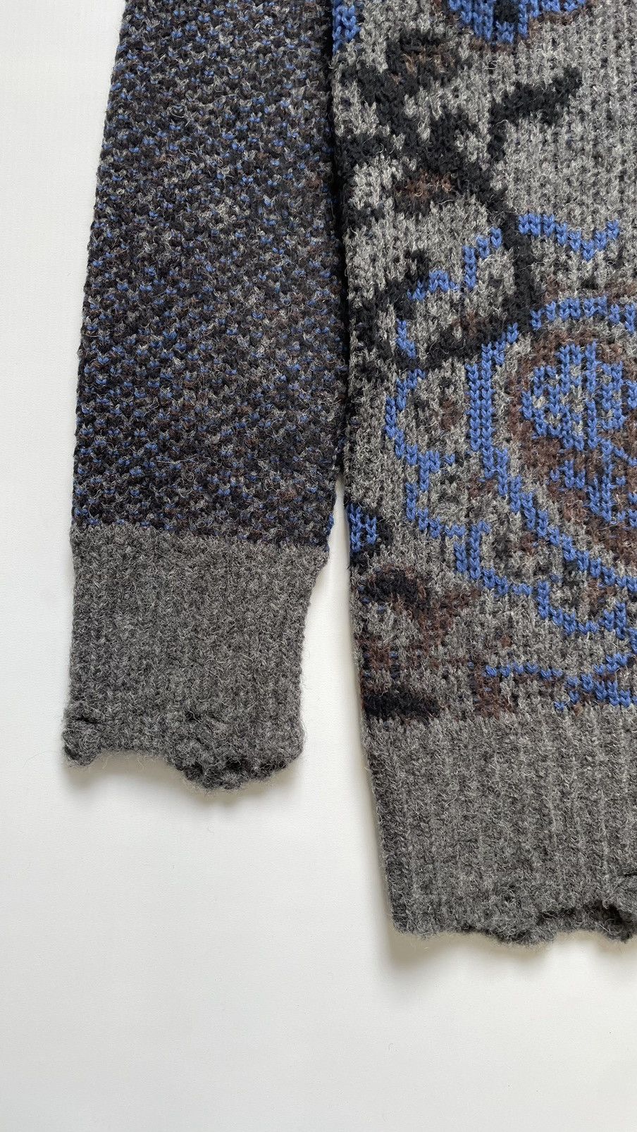Comme des Garcons A/W 20 Paisley Distressed Wool Sweater Size US M / EU 48-50 / 2 - 15 Thumbnail