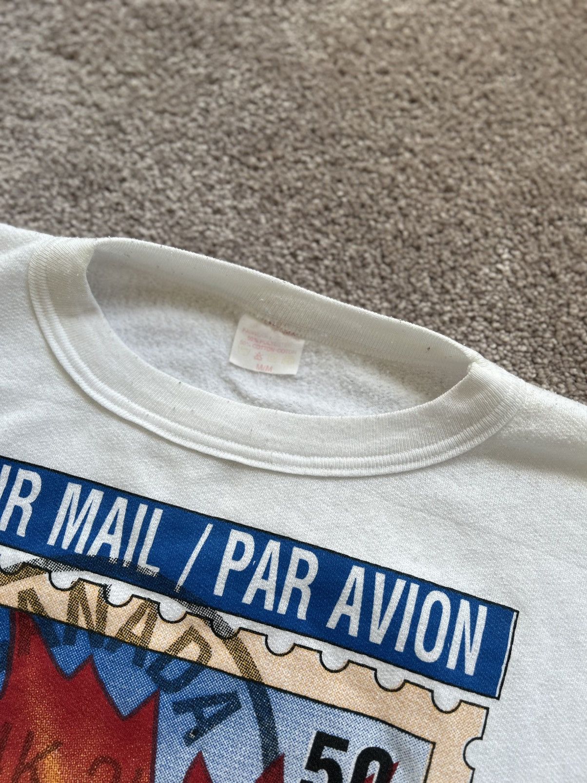 Vintage Vintage 90s Canadian Mail Stamp Sweater Size US M / EU 48-50 / 2 - 7 Thumbnail