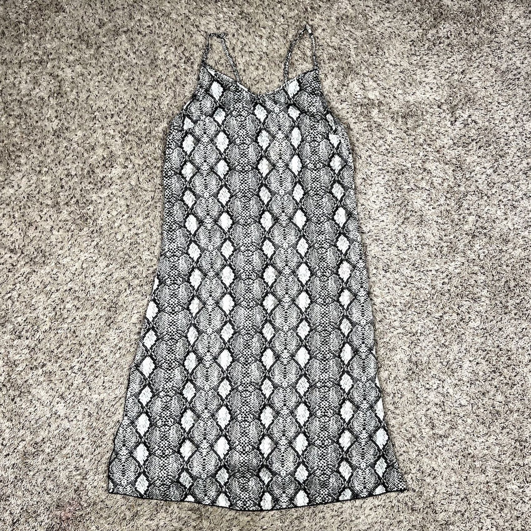 Vintage See You Monday Snake Animal Print Women Medium Flattering Fit Satin Slip Dress Size M / US 6-8 / IT 42-44 - 2 Thumbnail