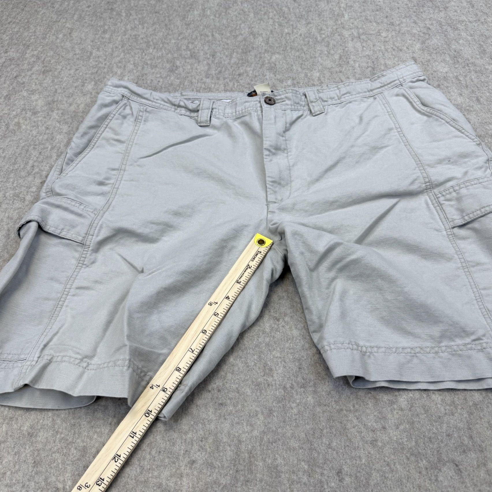 Vintage St. John's Bay Cargo Shorts Mens 44 Gray Linen Cotton Multi Pocket Casual Utility Shirts Pants? Size US 44 / EU 60 - 7 Thumbnail
