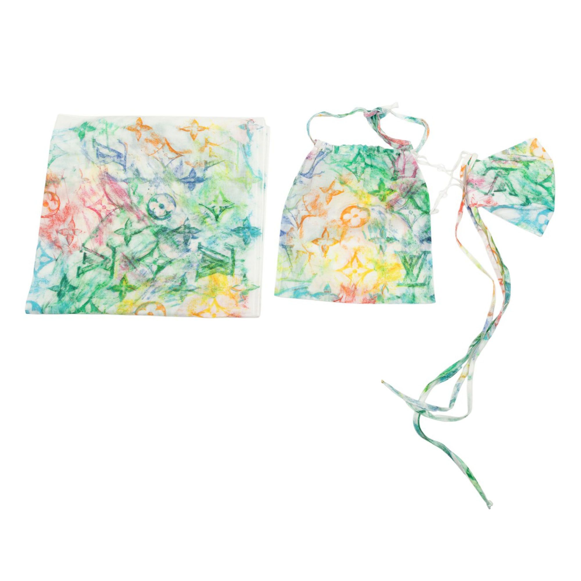 Louis Vuitton Louis Vuitton Virgil Abloh Monogram Watercolor Bandana and Mask Set Size ONE SIZE - 1 Thumbnail