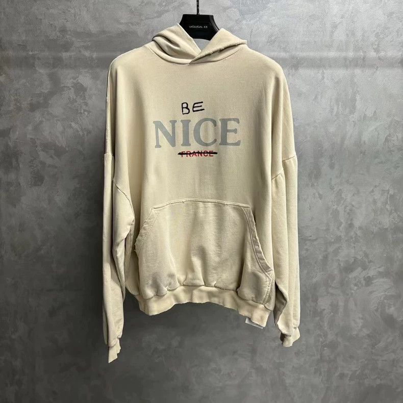 Balenciaga Balenciaga 23 latest beige printed logo hoodie-2506 Size US M / EU 48-50 / 2 - 1 Thumbnail