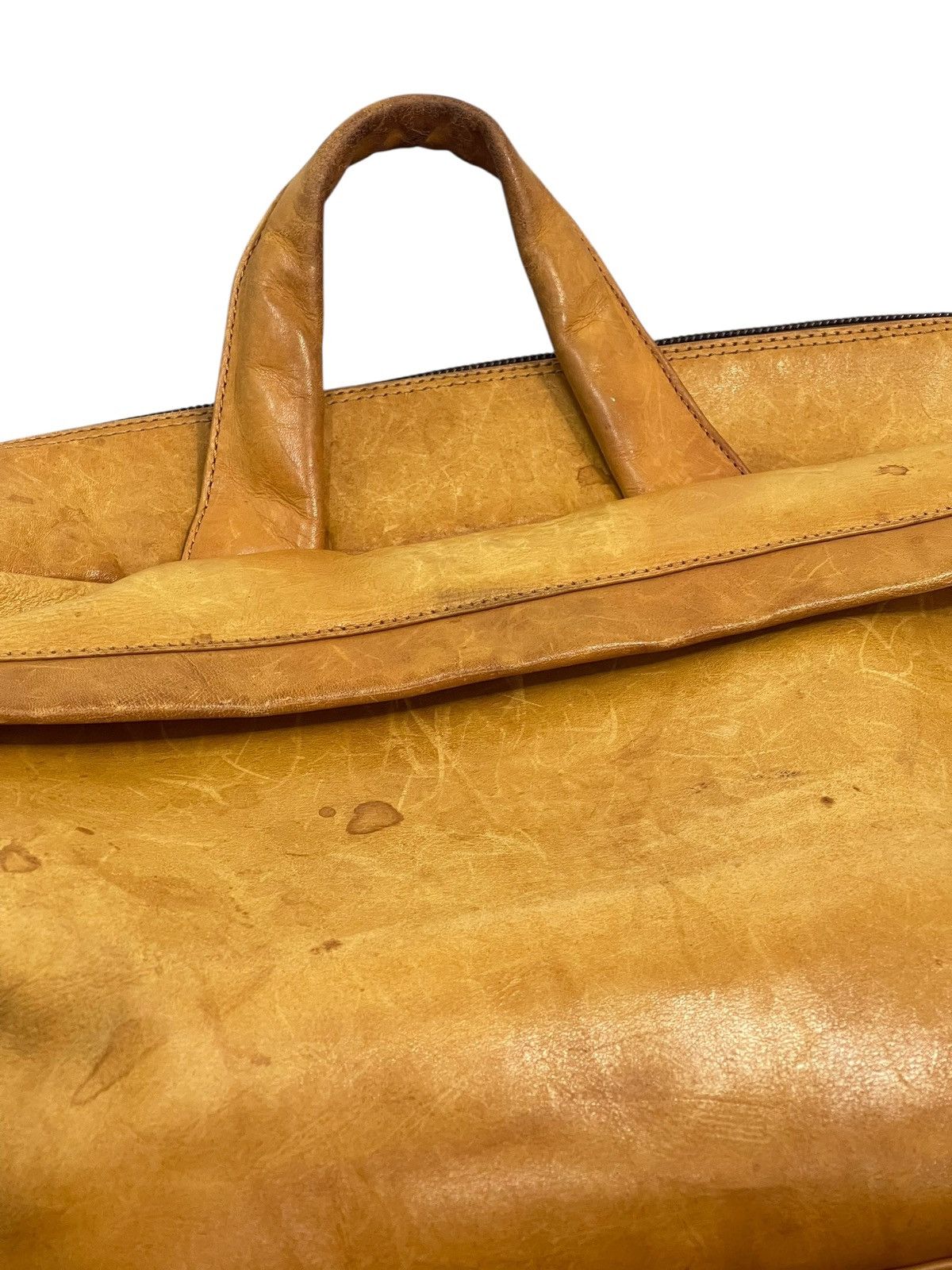 Genuine Leather Full Leather Beauty Patina Vtg TR Travel Duffle Bag 7🟩 Size ONE SIZE - 15 Thumbnail