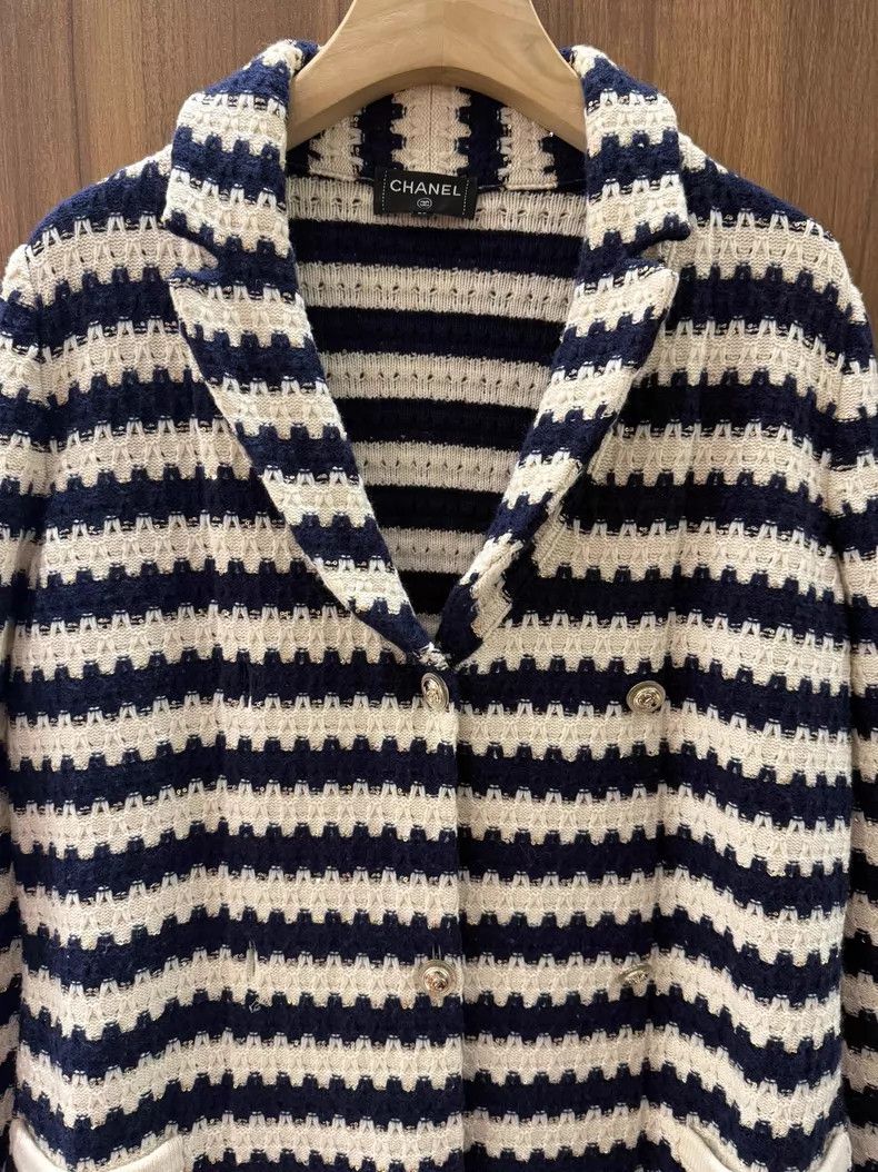 Chanel Chanel Striped knitted jacket Size XS / US 0-2 / IT 36-38 - 3 Thumbnail