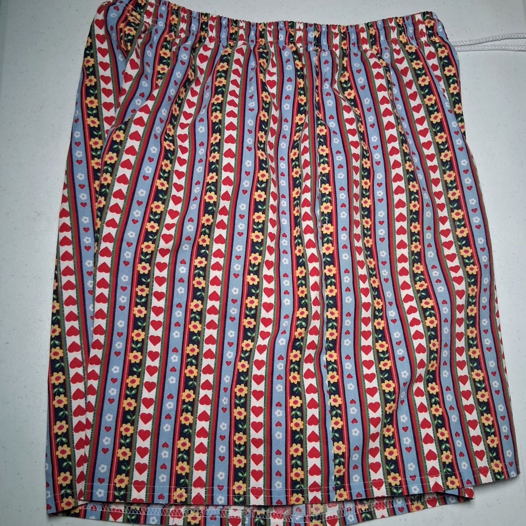 Blair VINTAGE Blair Shorts Women Large Red Blue Striped Hearts Floral Elastic READ Size 36" / US 14 / IT 50 - 4 Thumbnail