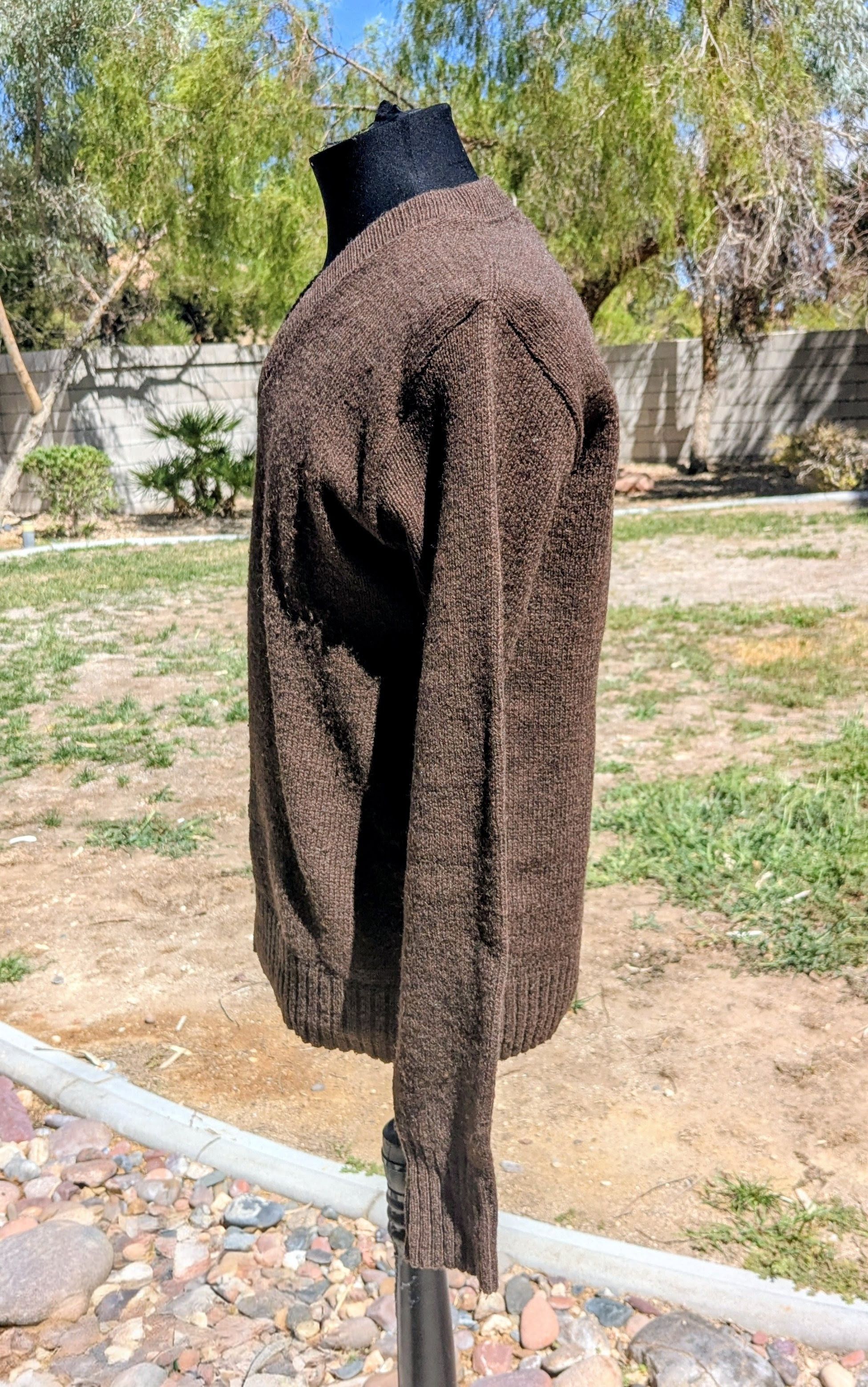 Puritan VTG Puritan Thermax Mocha Brown USA Wool/Poly V-Neck Sweater Size US M / EU 48-50 / 2 - 3 Thumbnail