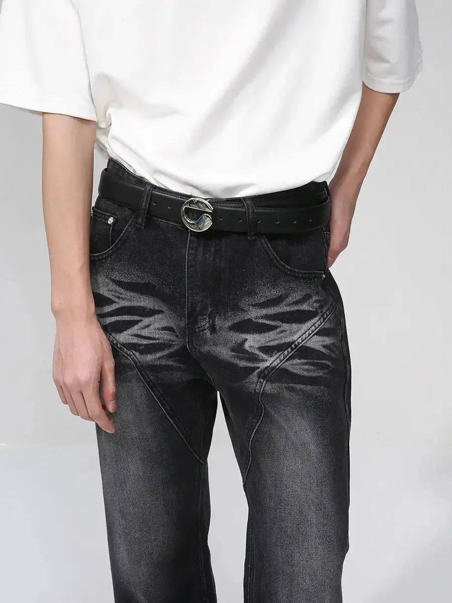 Japanese Brand Retro loose washed straight leg jeans Size US 32 / EU 48 - 4 Thumbnail