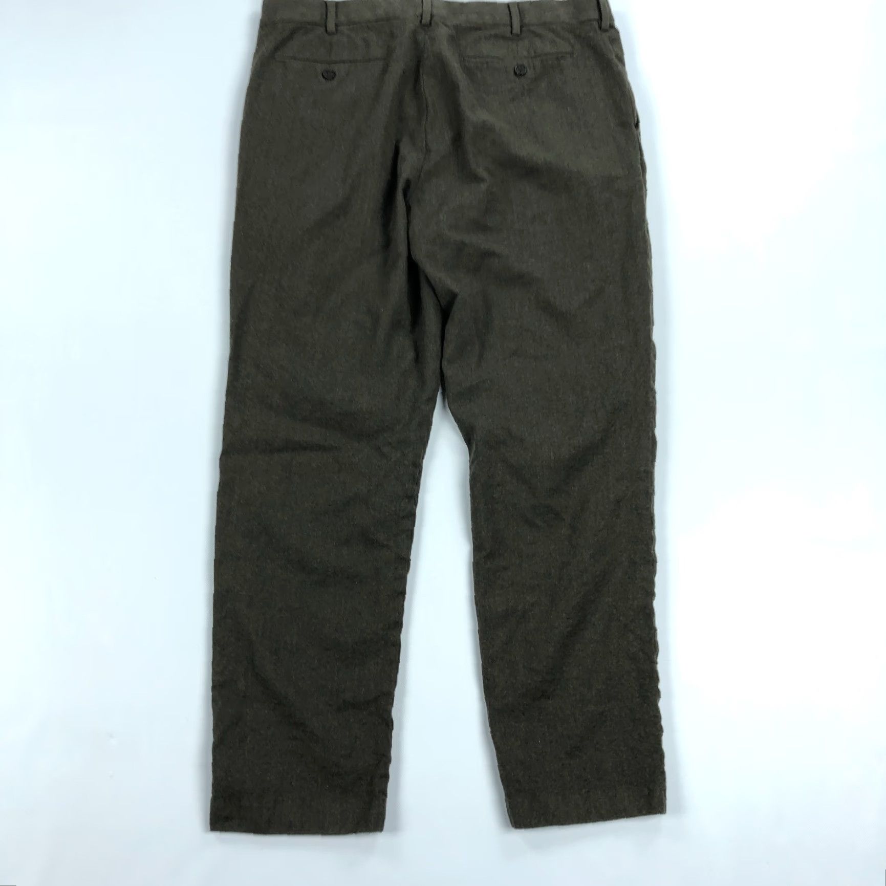Banana Republic Banana Republic Dress Pants Wool Olive Green 36x30 Men Regular Flat Front Cuffed Pockets 120s 36x30 Vintage: No Size US 36 / EU 52 - 3 Thumbnail