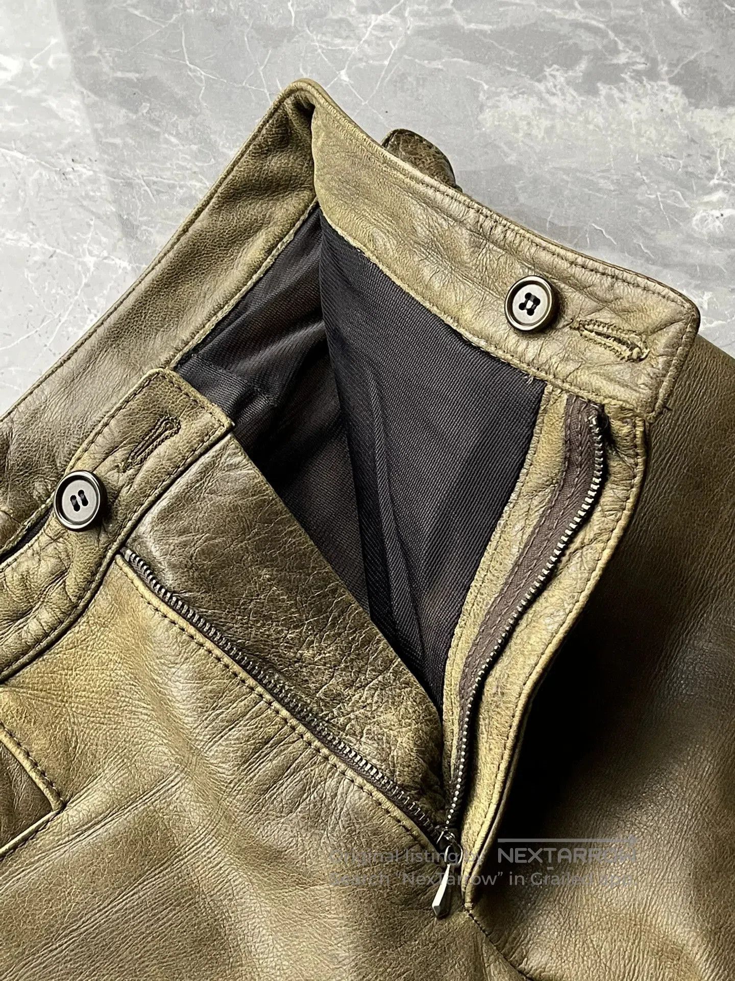 Dirk Bikkembergs Dirk Bikkembergs 98AW Leather Biker Pants. Size US 30 / EU 46 - 3 Thumbnail