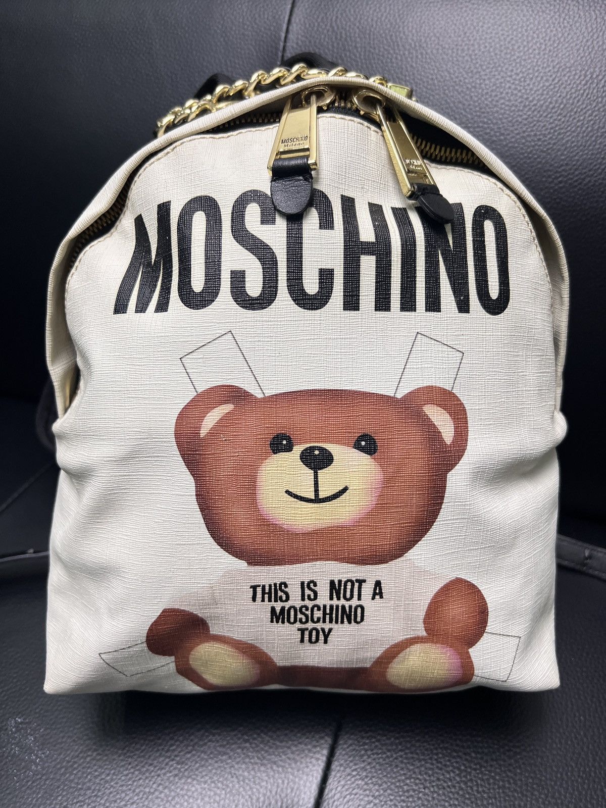Moschino Moschino Teddy Bear Logo Backpack Size ONE SIZE - 3 Thumbnail