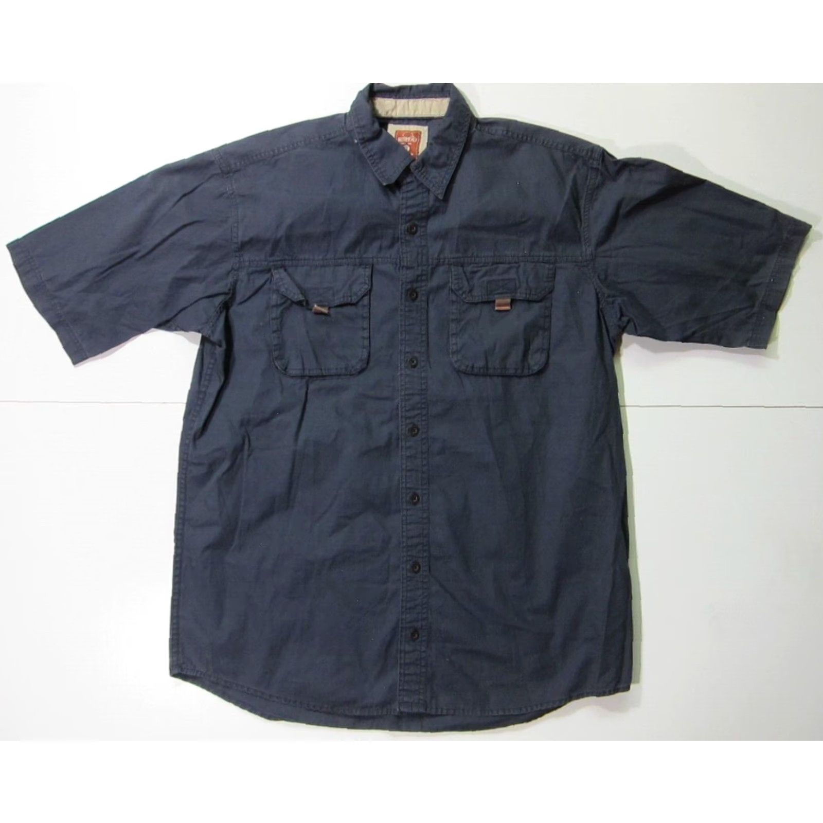 Vintage RedHead Shirt Men L Tall Navy Blue 100% Cotton Button Down Short Sleeve Size US L / EU 52-54 / 3 - 5 Thumbnail