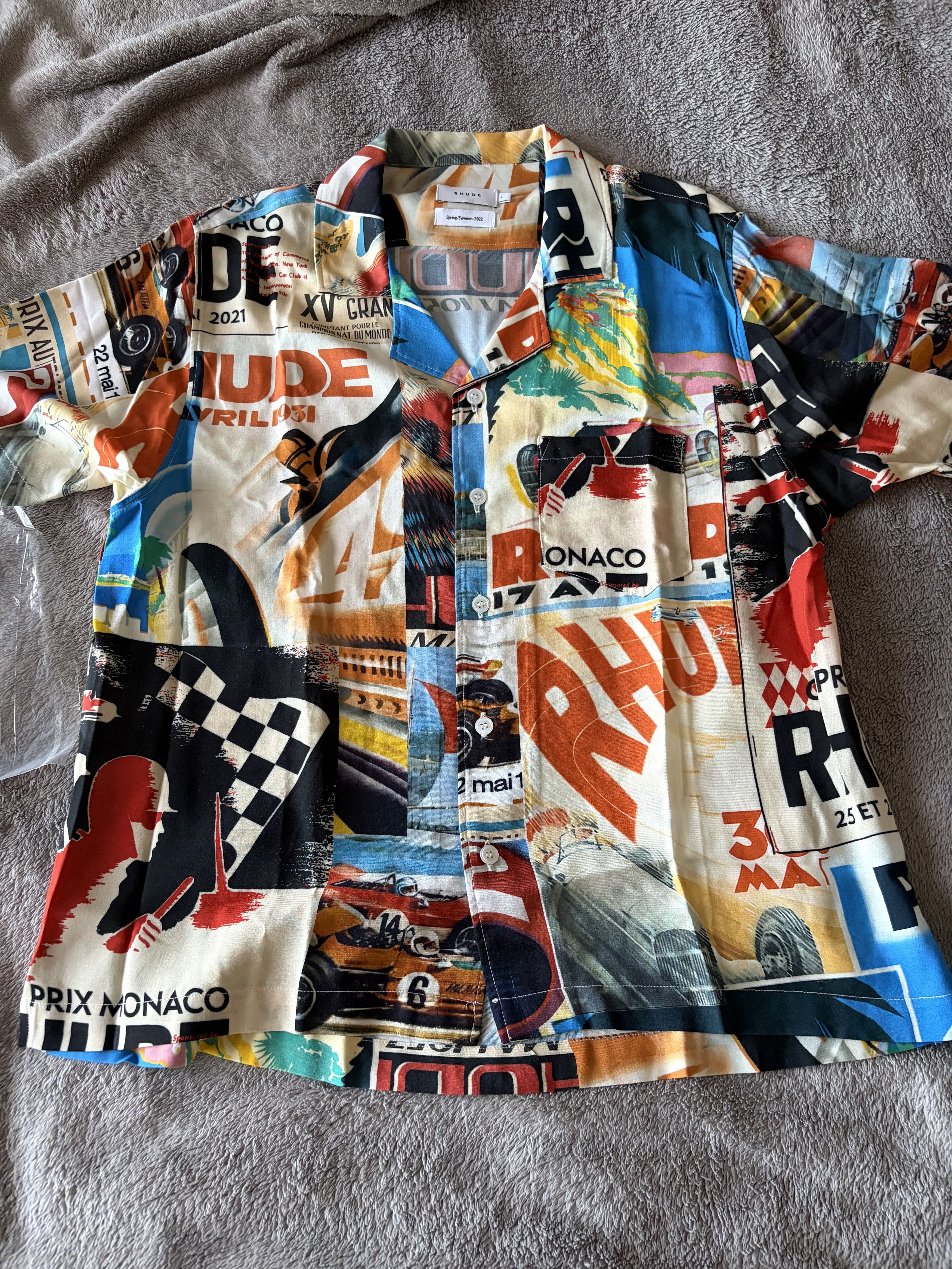 Rhude Rhude Cashmere Script Shorts & Poster Button Up Size US S / EU 44-46 / 1 - 7 Thumbnail