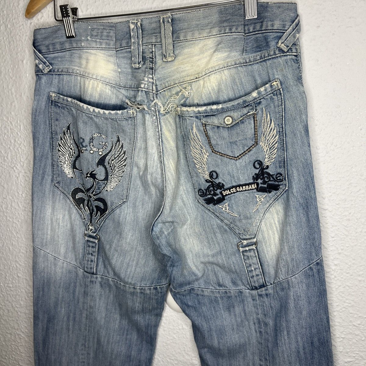 Dolce & Gabbana Vintage Dolce & Gabbana DG Denim Jeans Pants Distressed Logo Size US 32 / EU 48 - 3 Thumbnail