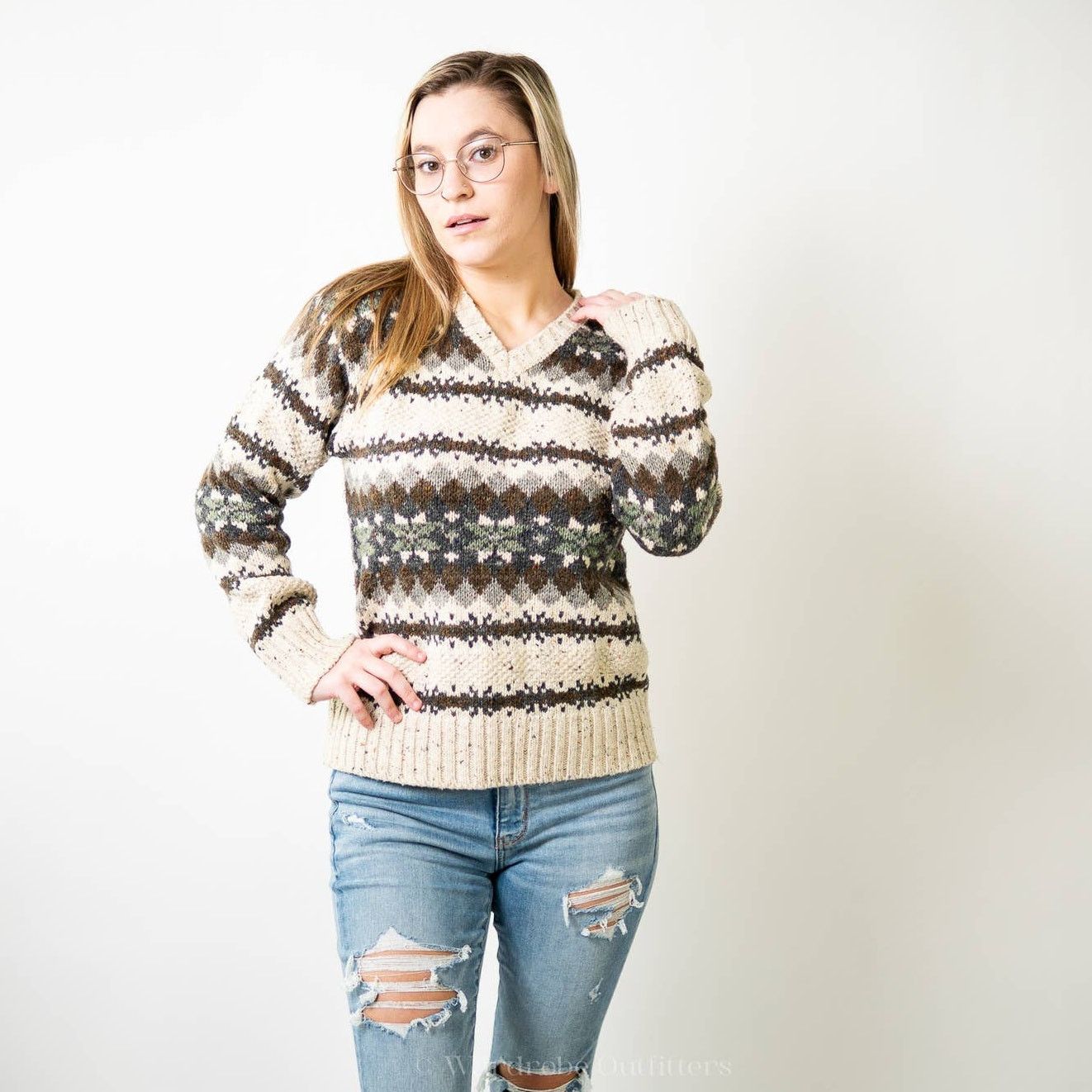 Vintage Vintage 90’s Chunky Knit Reference Point Sweater - S Size S / US 4 / IT 40 - 1 Thumbnail