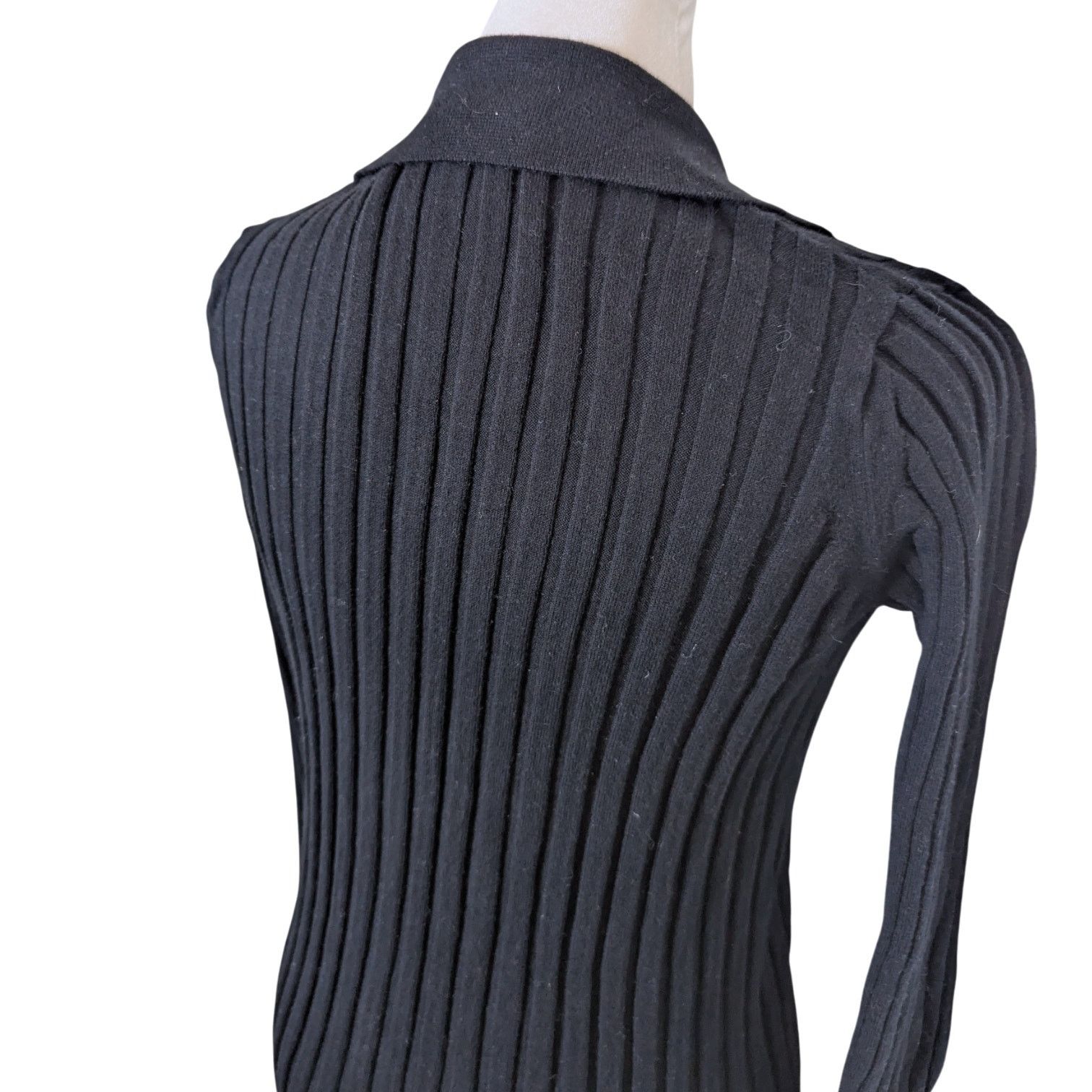 Other Maria Cher Black Rib Knit Cotton Cashmere Cardigan Size S / US 4 / IT 40 - 3 Thumbnail
