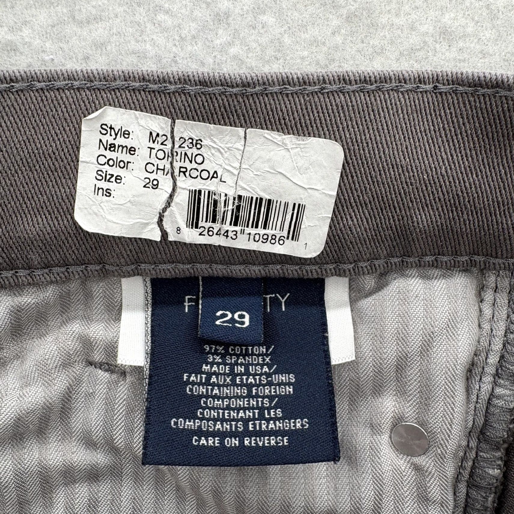 Denime Fidelity Torino Jeans Mens 29x32 Gray Charcoal Stretch Denim Straight Casual Size US 29 - 5 Thumbnail