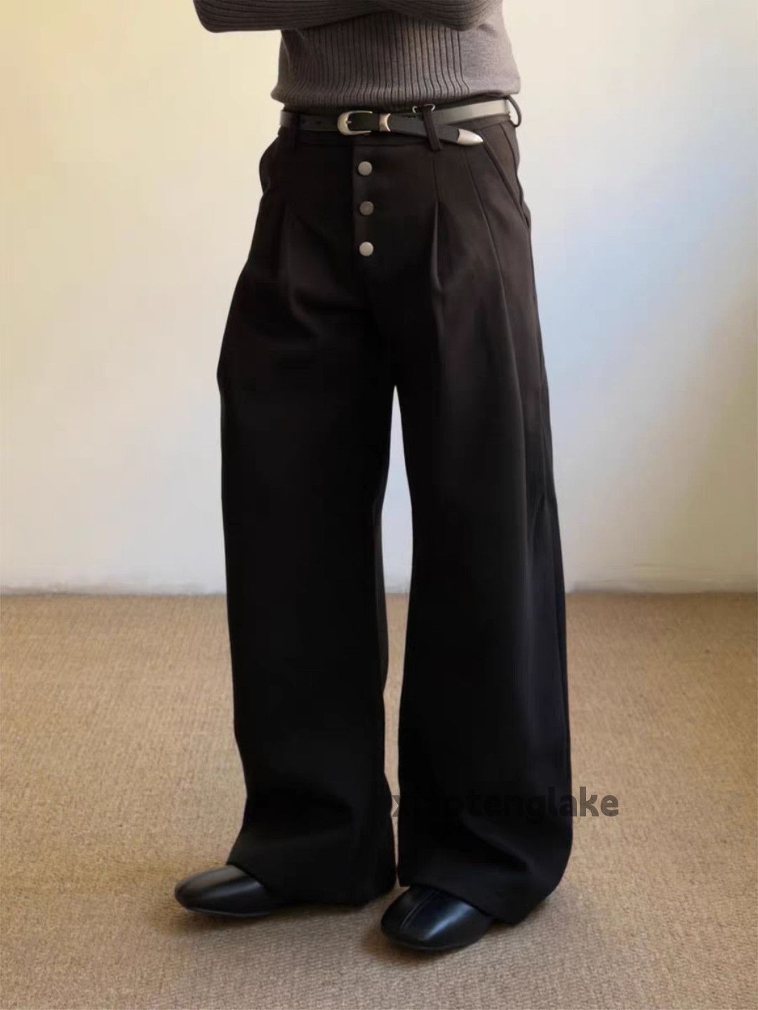 Vintage ltx woolen retro wide Leg loose yuppie cleanfit pants Size US 28 / EU 44 - 7 Thumbnail