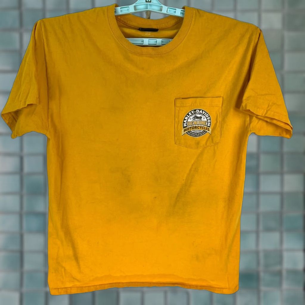 Harley Davidson Harley-Davidson Shirt Mens Size M Crew Neck Yellow Pocket Graphic Conyers GA USA 2010s Biker Capable of Pockets Mens Size US M / EU 48-50 / 2 - 1 Thumbnail
