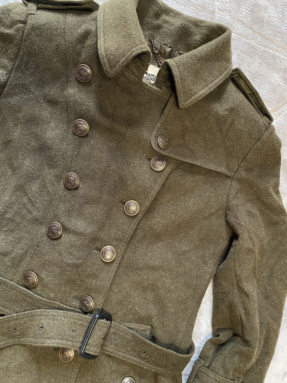 Burberry Burberry London Khaki Wool & Cashmere Trench Coat Size XS / US 0-2 / IT 36-38 - 2 Thumbnail