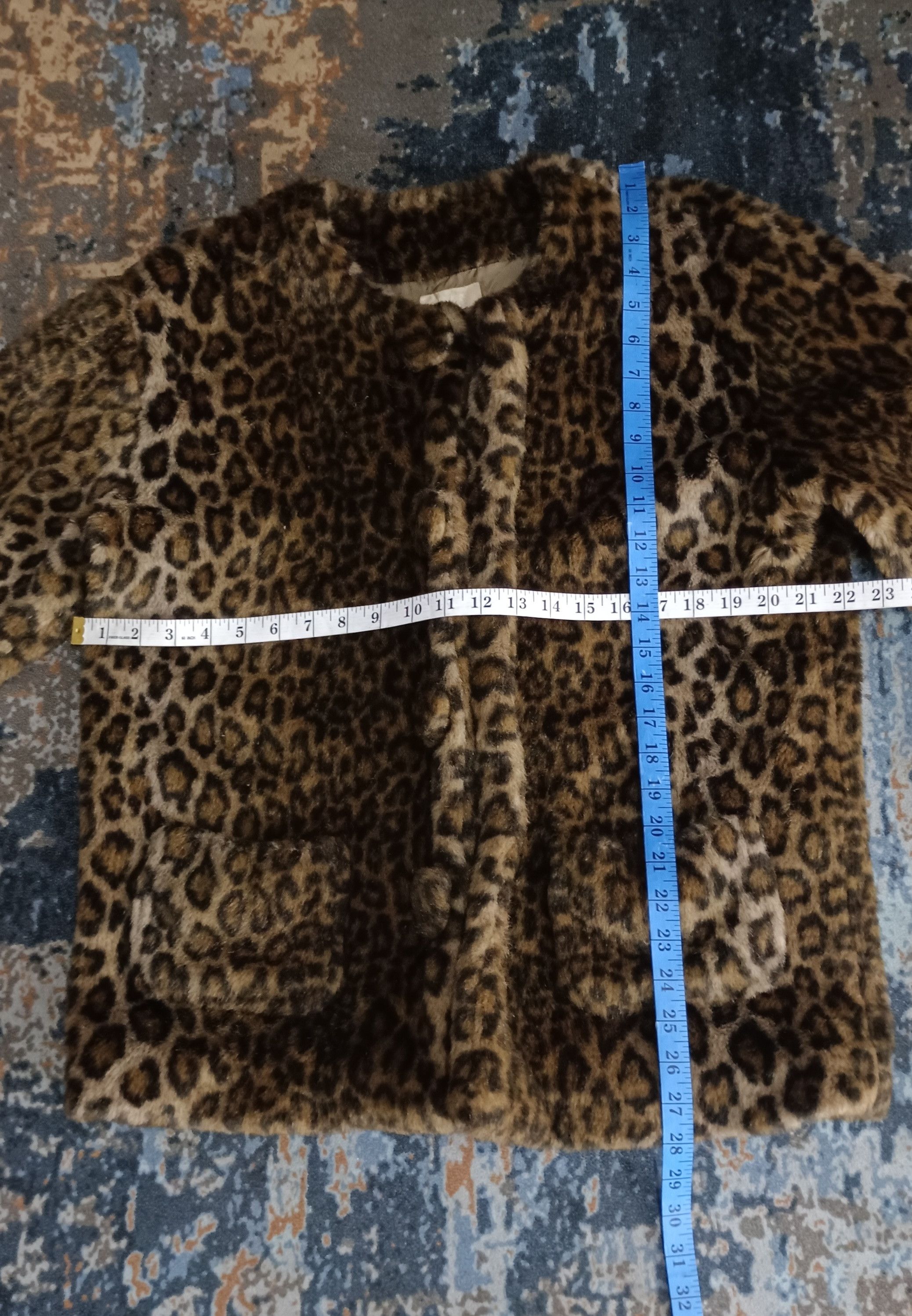 Japanese Brand Vintage🔥 Olive House Faux Fur Leopard Coat Size L / US 10 / IT 46 - 11 Thumbnail