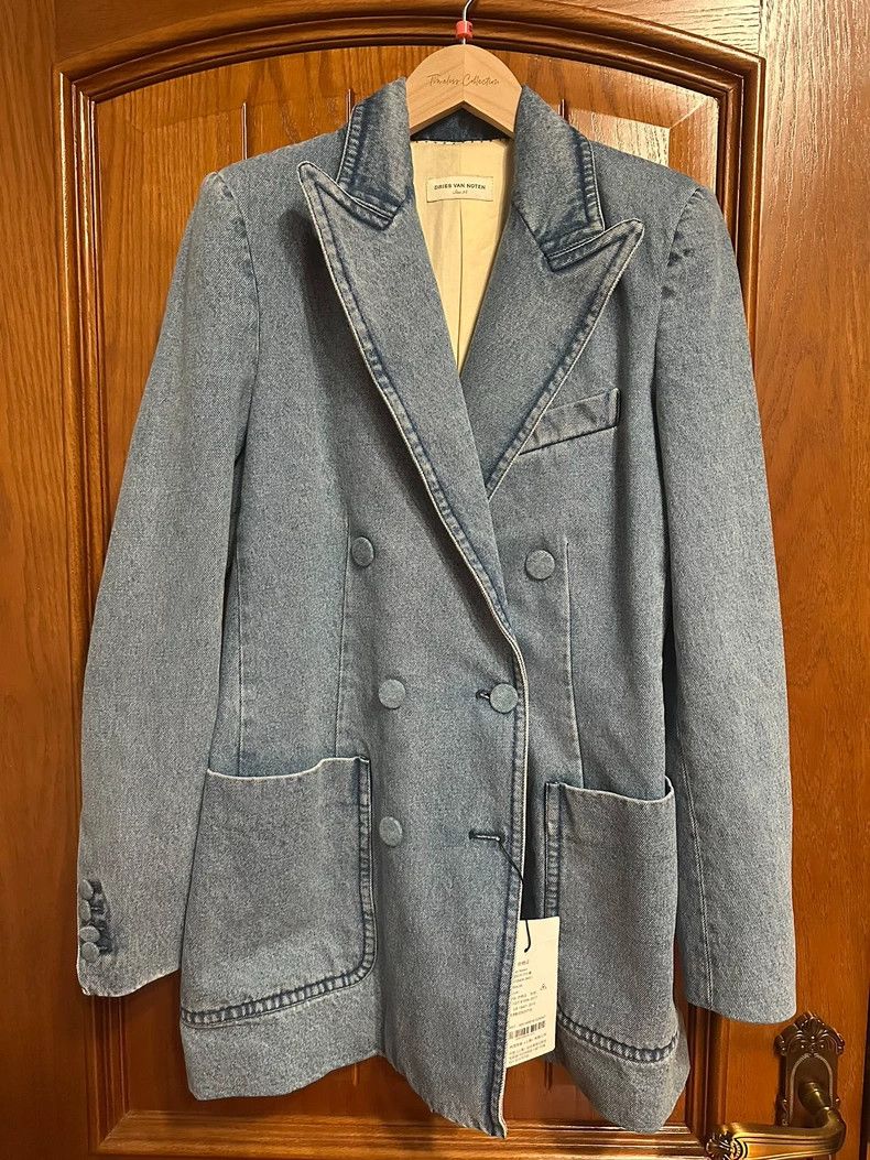 Dries Van Noten dries van noten size:34 Ladies' cinched waist denim jacket Size XXS / US 00 / IT 34 - 1 Thumbnail
