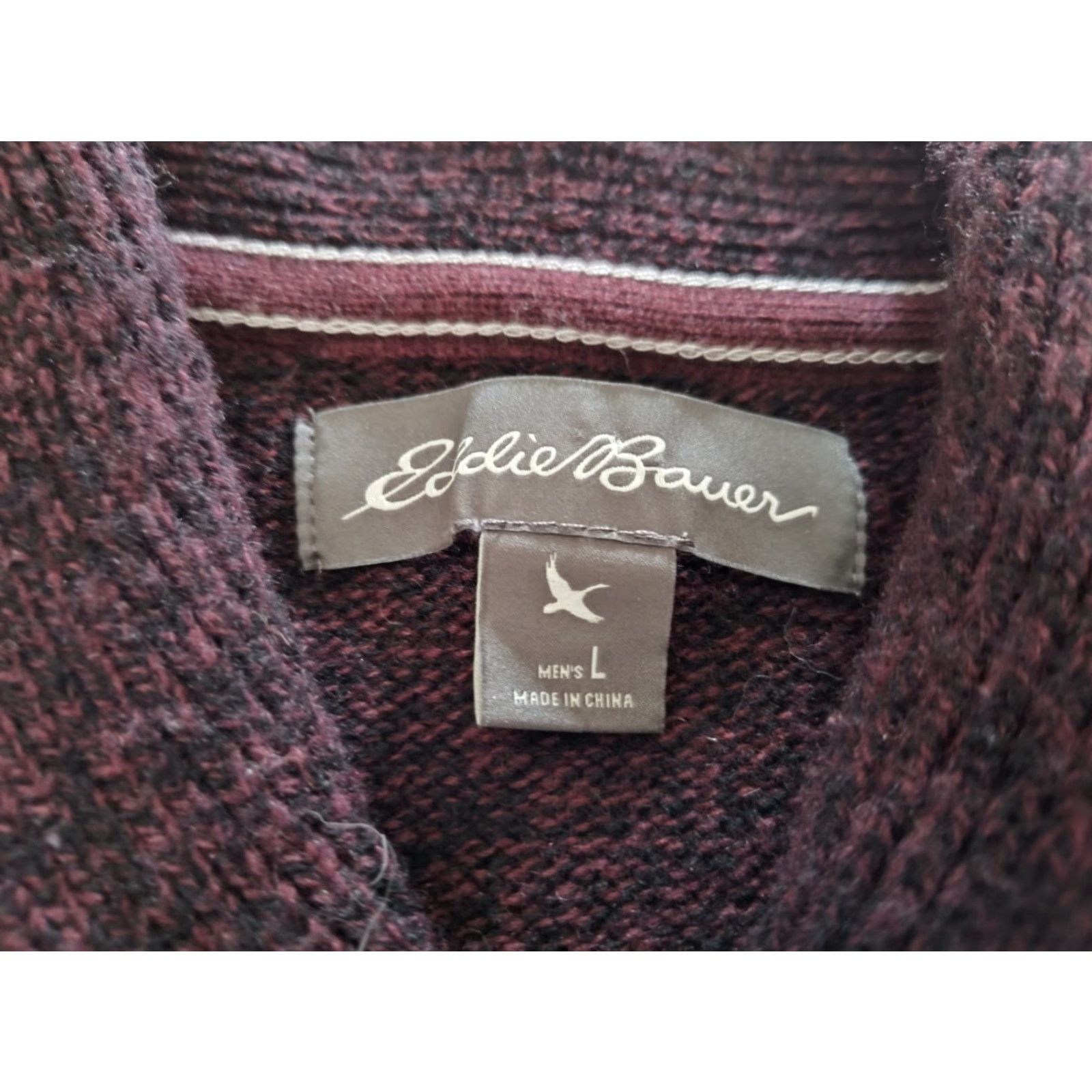 Eddie Bauer Eddie Bauer Men's Wool Blend Knit Sweater Purple Pullover Shawl Neck L Outdoor Size US L / EU 52-54 / 3 - 7 Thumbnail