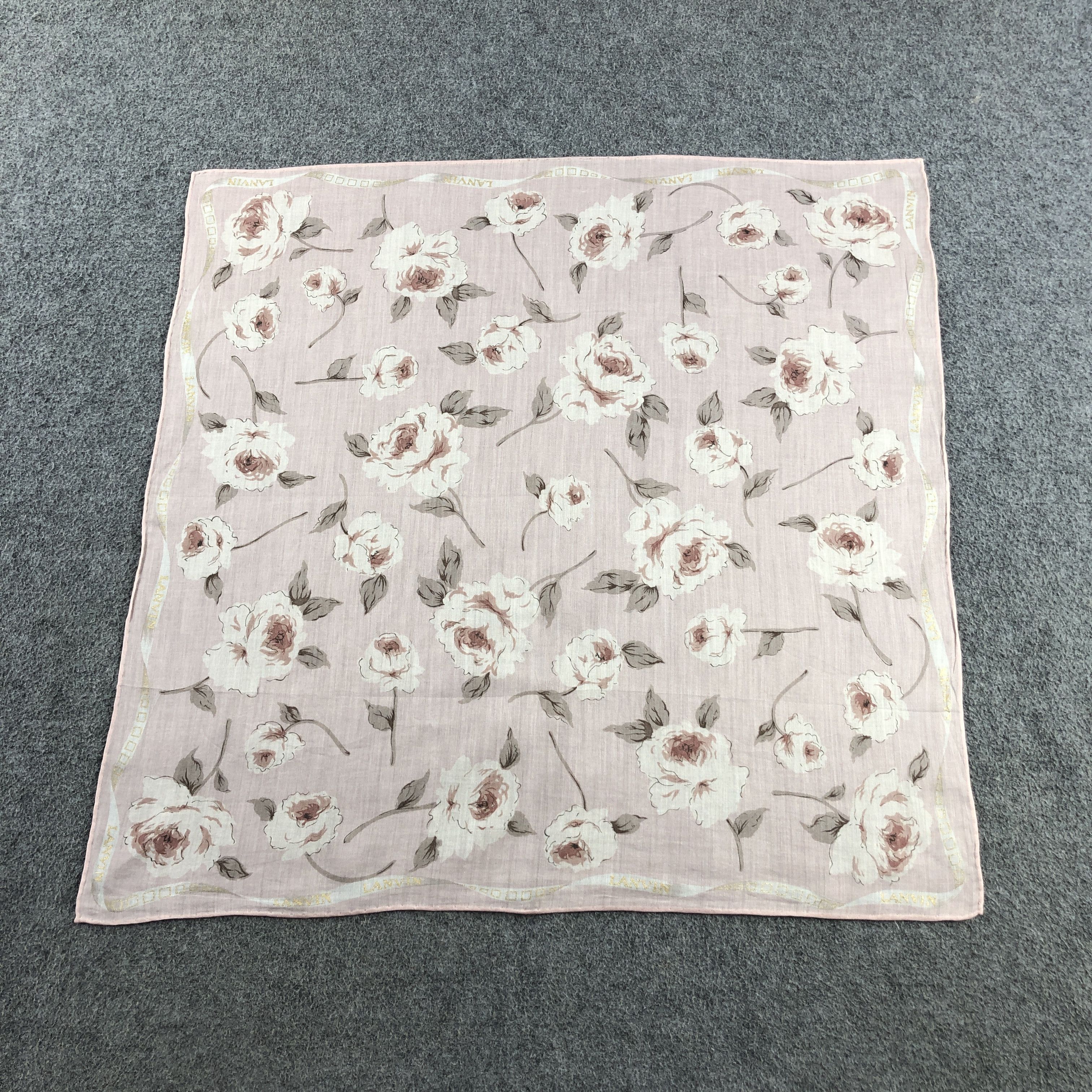 Lanvin × Vintage Lanvin Floral Handkerchief Neckerchief Bandana H2748 Size ONE SIZE - 2 Thumbnail