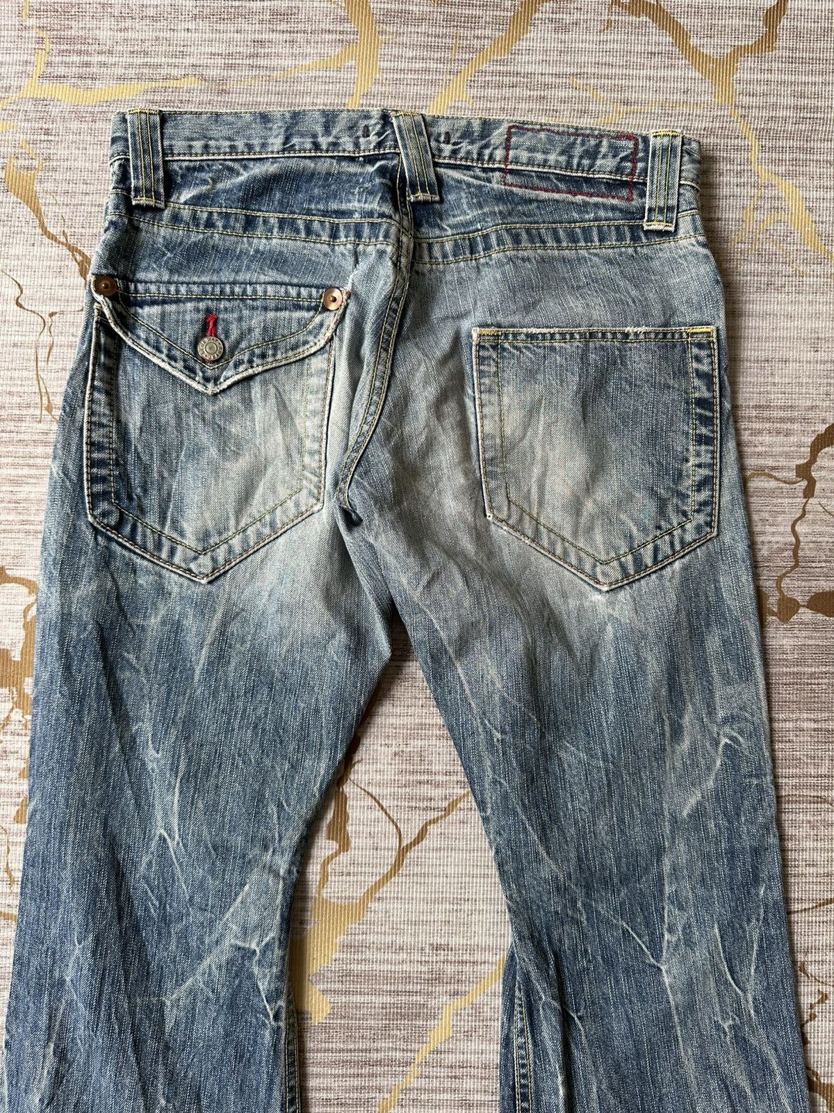 Japanese Brand FLARE Blue Way Japan Claw Marks Distressed Design Denim Size US 30 / EU 46 - 15 Thumbnail