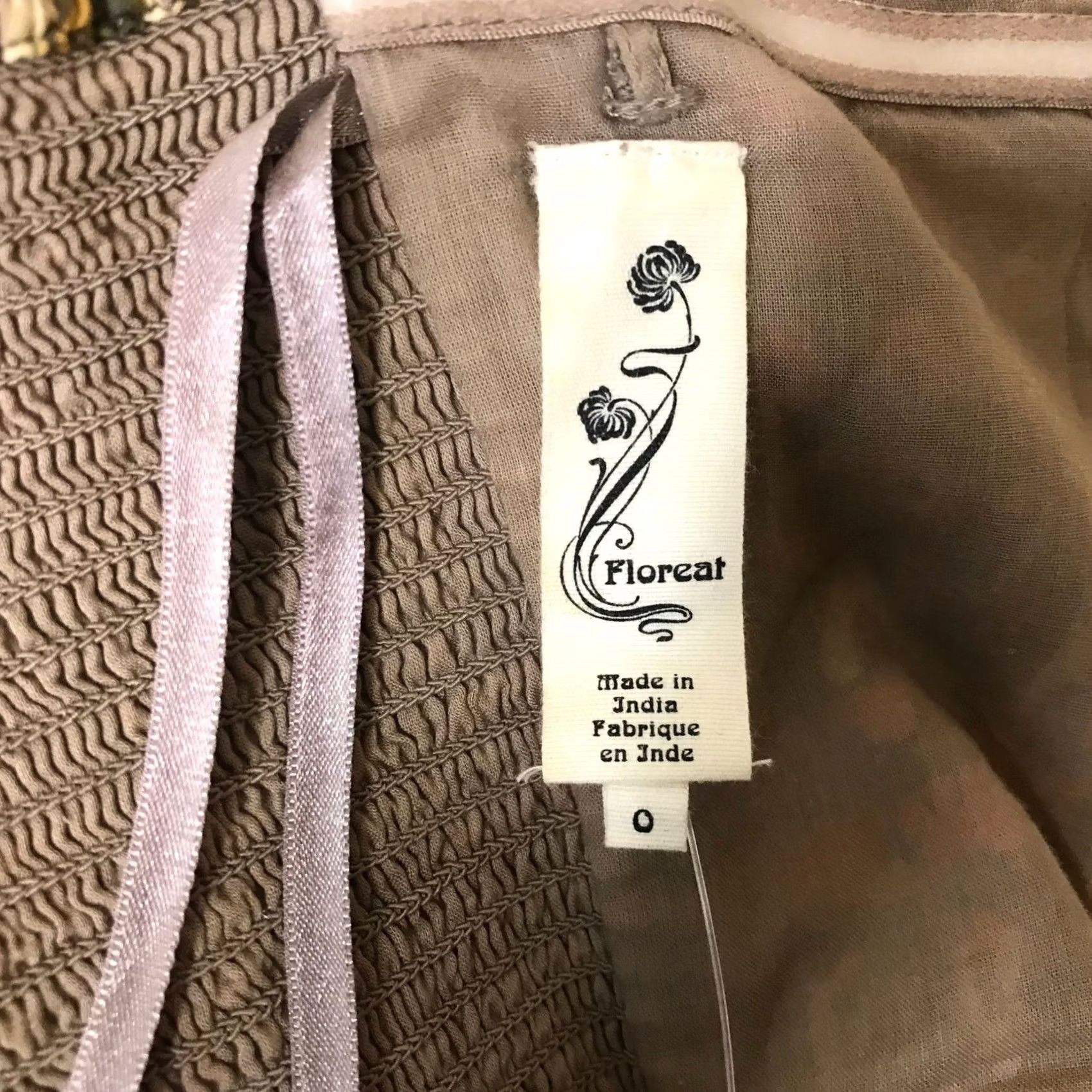Anthropologie Floreat Anthropologie Strapless Peplum Top Brown Floral Eyelet Embroidered Sz 0 Size XS / US 0-2 / IT 36-38 - 7 Thumbnail