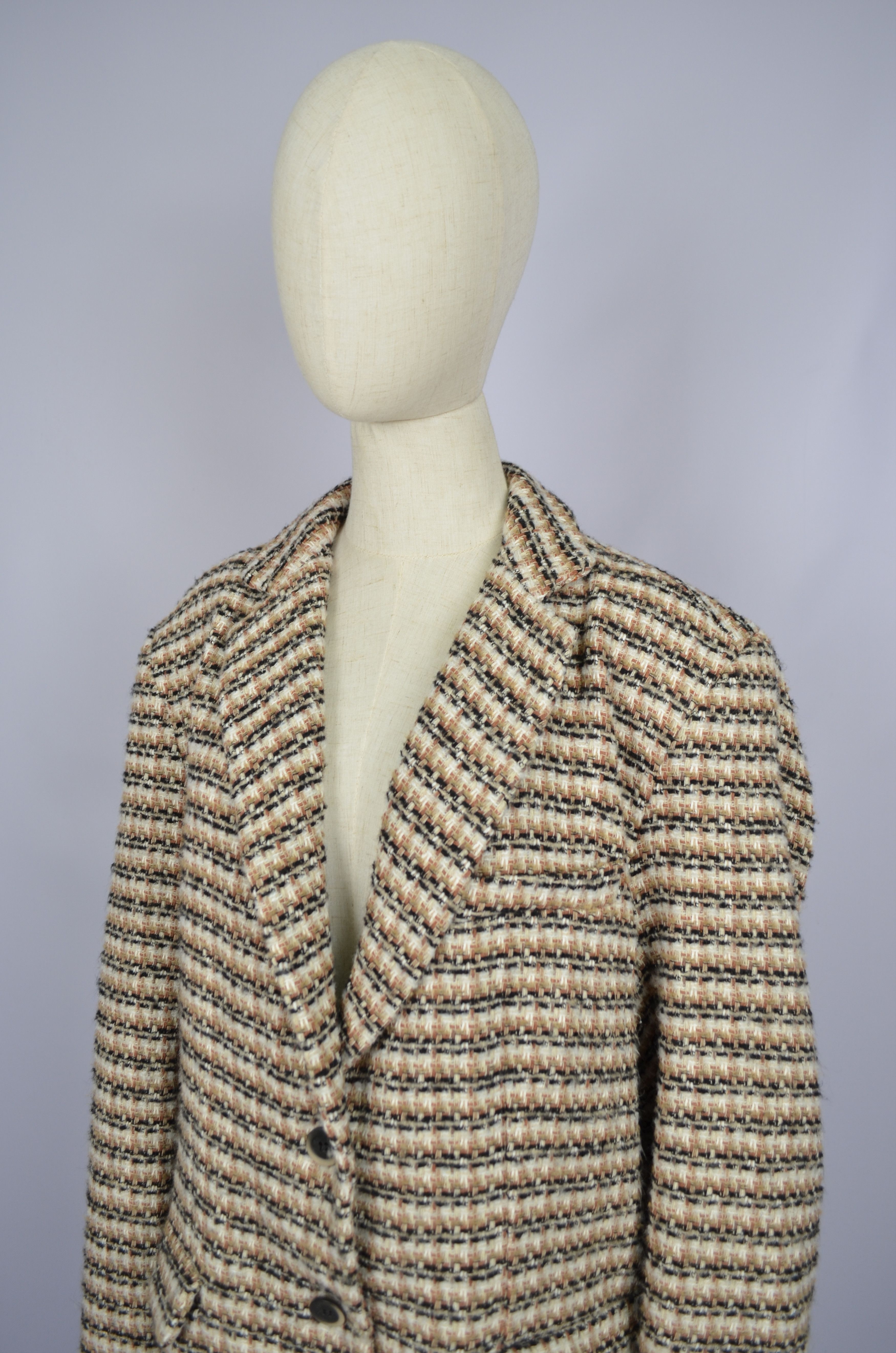 Designer Herzensangelegenheit Tweed Cotton Blazer Jacket Sz 42 XL Size XL / US 12-14 / IT 48-50 - 10 Thumbnail