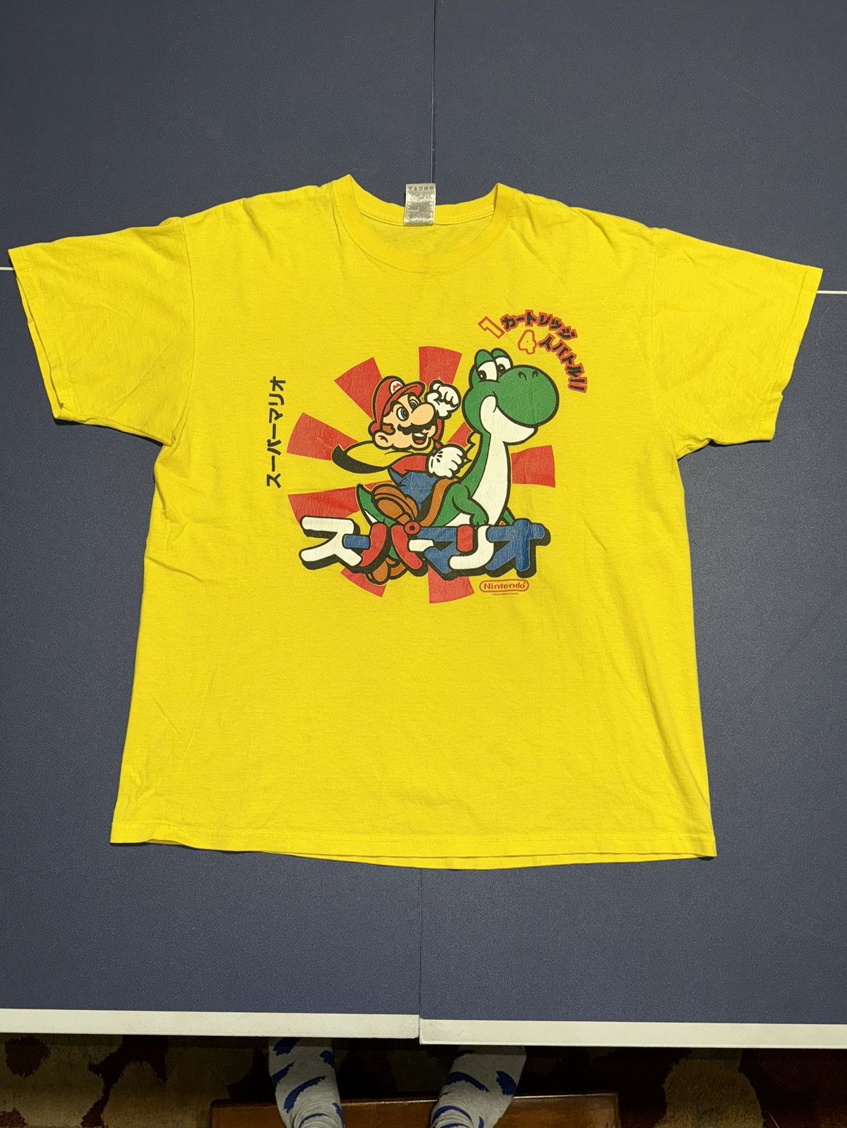 Nintendo × Vintage Vintage Nintendo Mario & Yoshi Japanese Graphic Yellow Shirt Size US XL / EU 56 / 4 - 1 Thumbnail