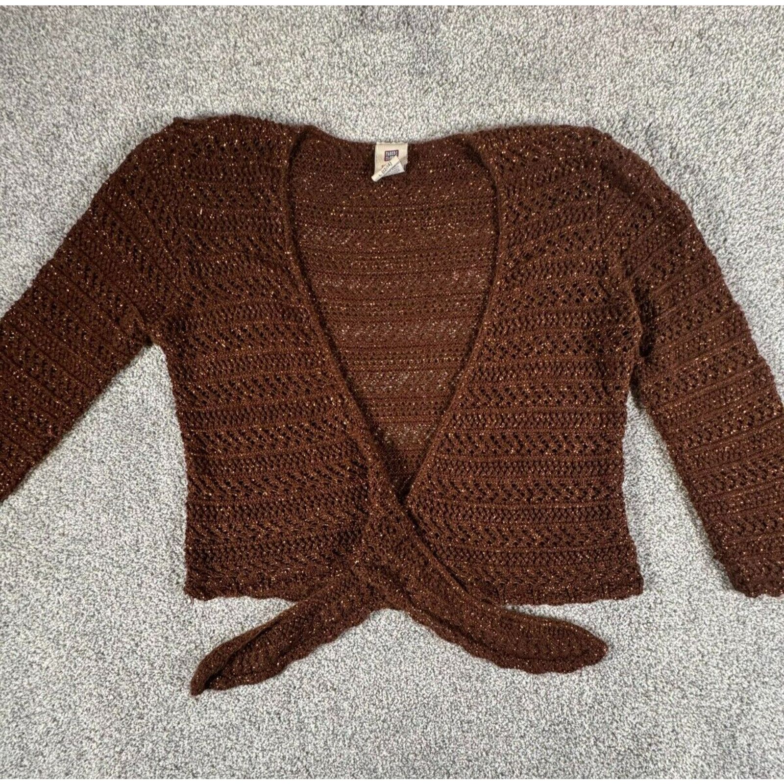 Faded Glory Faded Glory Cardigan Womens Large Crocheted Vintage Sweater Size L / US 10 / IT 46 - 6 Thumbnail