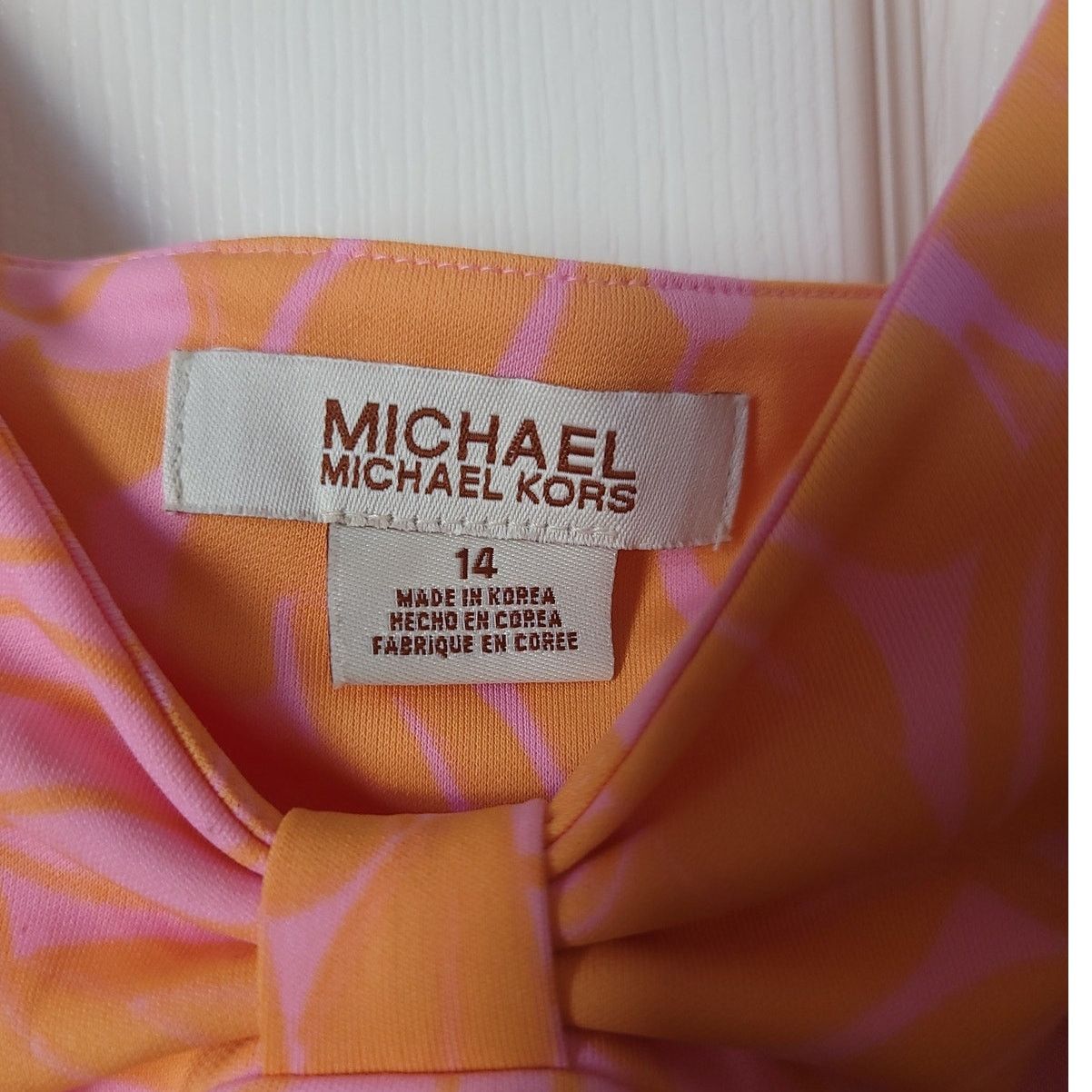 Michael Kors Michael Kors Women’s Pink Orange Floral Slip Dress – Size L Size L / US 10 / IT 46 - 4 Thumbnail