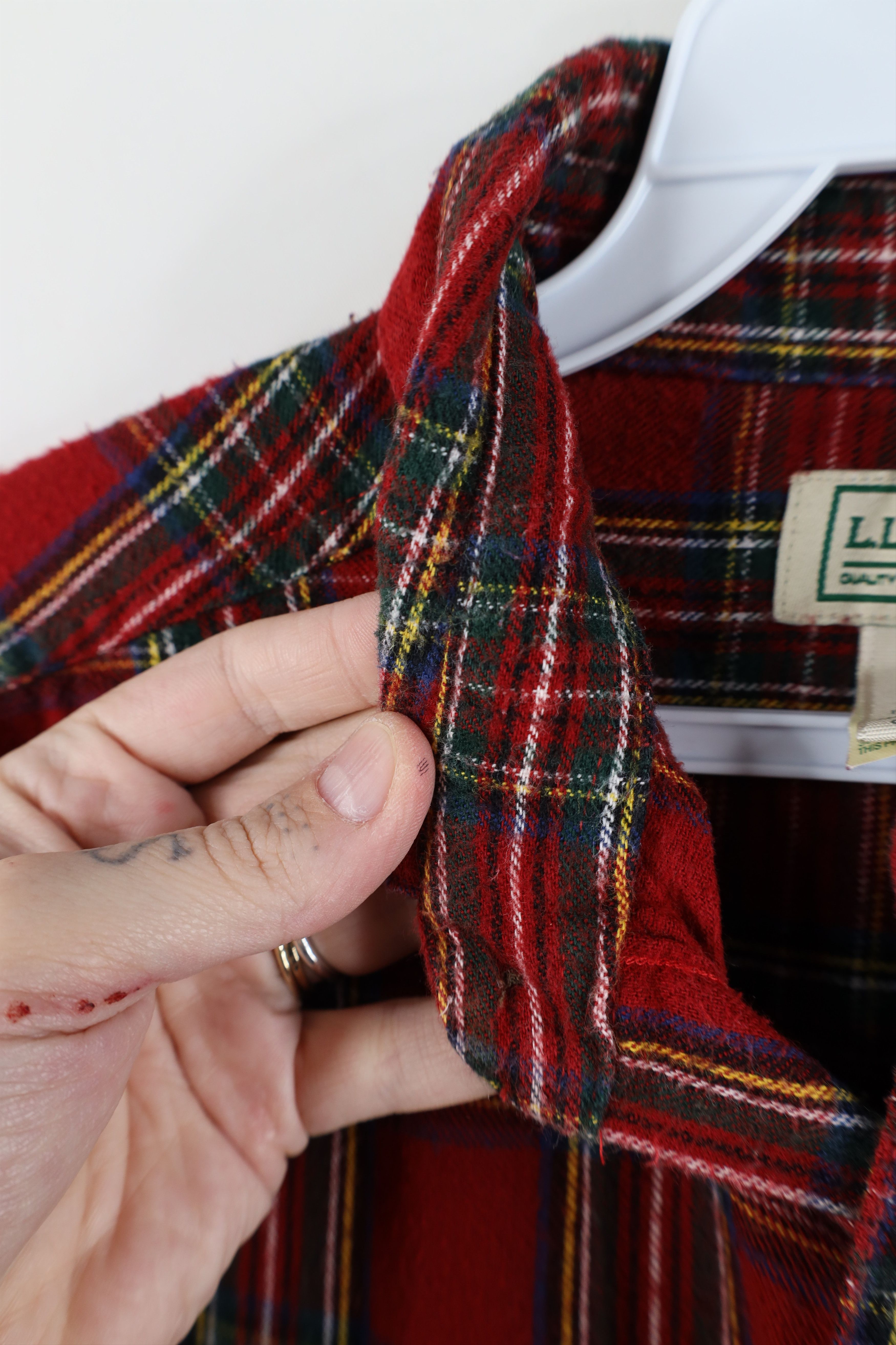 L.L. Bean × Vintage Vintage 90s LL Bean Flannel Collared Button Down Shirt Plaid Size US S / EU 44-46 / 1 - 7 Thumbnail