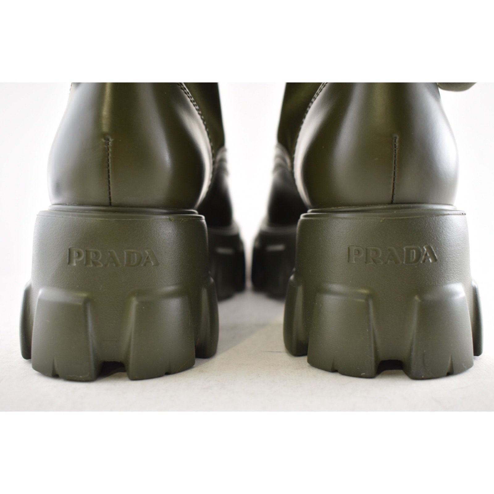 Prada Prada Monolith Green Leather Nylon Pouch Combat Boot 40 Size US 10 / IT 40 - 14 Thumbnail