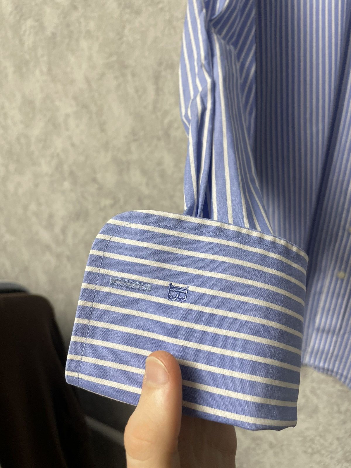 Balmain Vintage Balmain Business Stripe Shirt w/ French Cuffs 16½/42 Size US XL / EU 56 / 4 - 8 Thumbnail