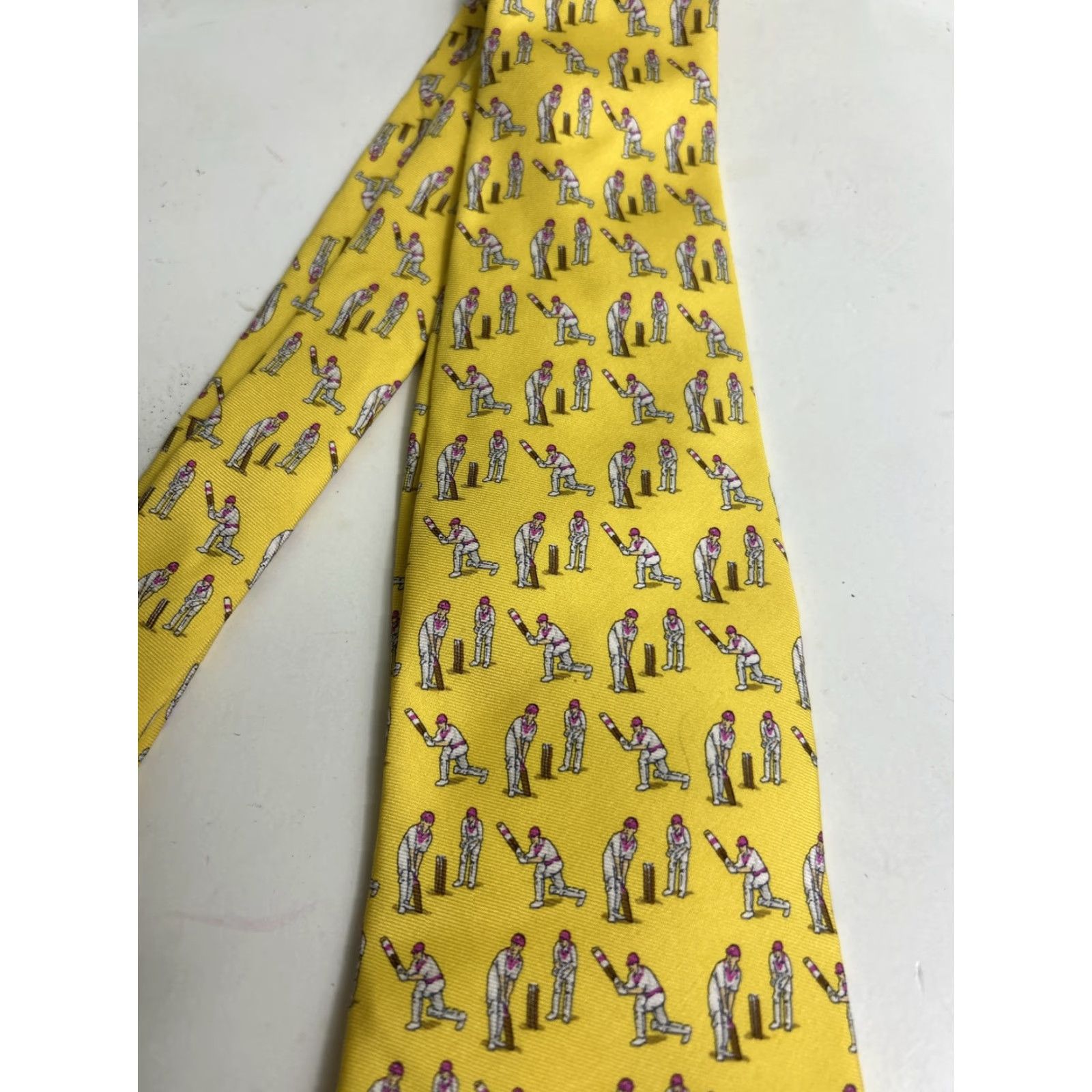 Ralph Lauren VINTAGE Ralph Lauren Silk Necktie Made Italy Yellow Cricket Men Size ONE SIZE - 3 Thumbnail