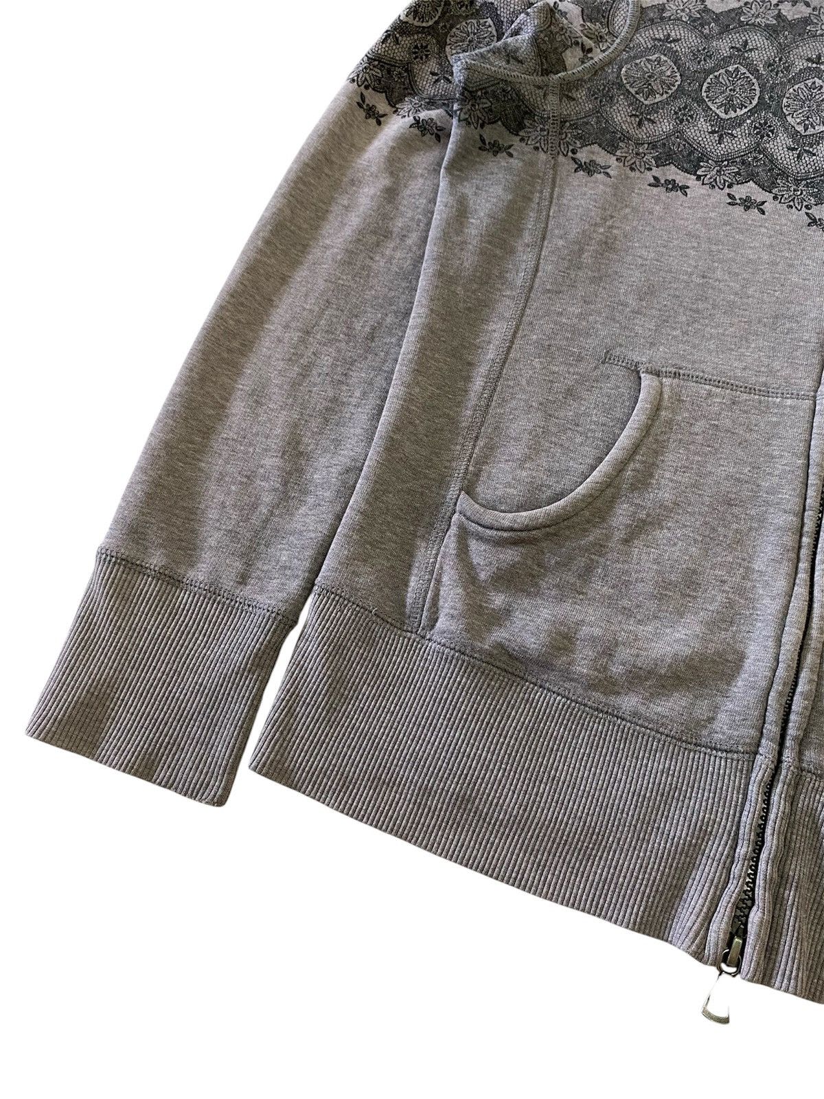 Japanese Brand Fur Luxury Hood Zip Hoodie Grey Tribal Pattern Y2K Jacket Size M / US 6-8 / IT 42-44 - 5 Thumbnail