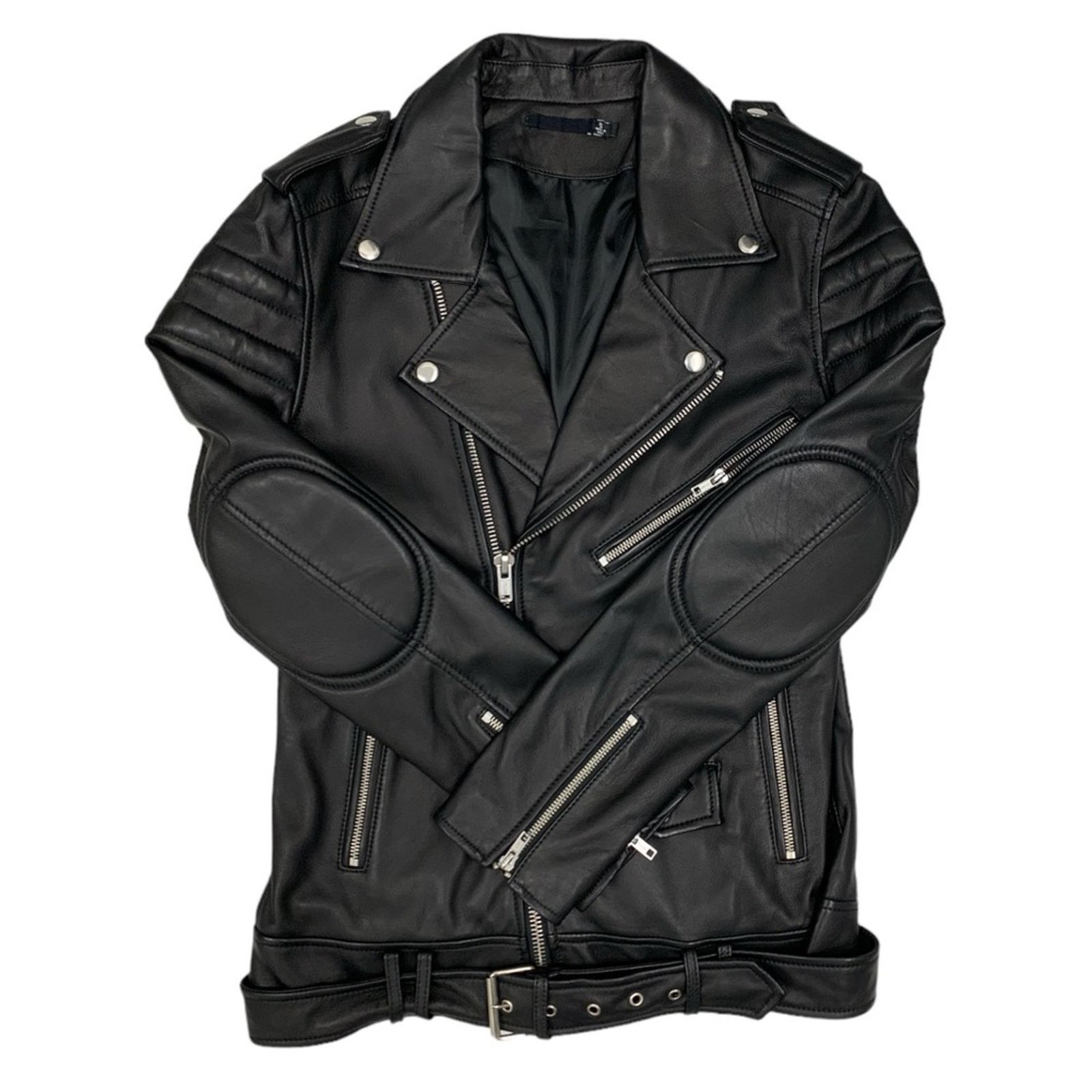 Blk Dnm BLK DNM Women Slim Fit Black Leather Biker Jacket Size Small Size S / US 4 / IT 40 - 2 Thumbnail