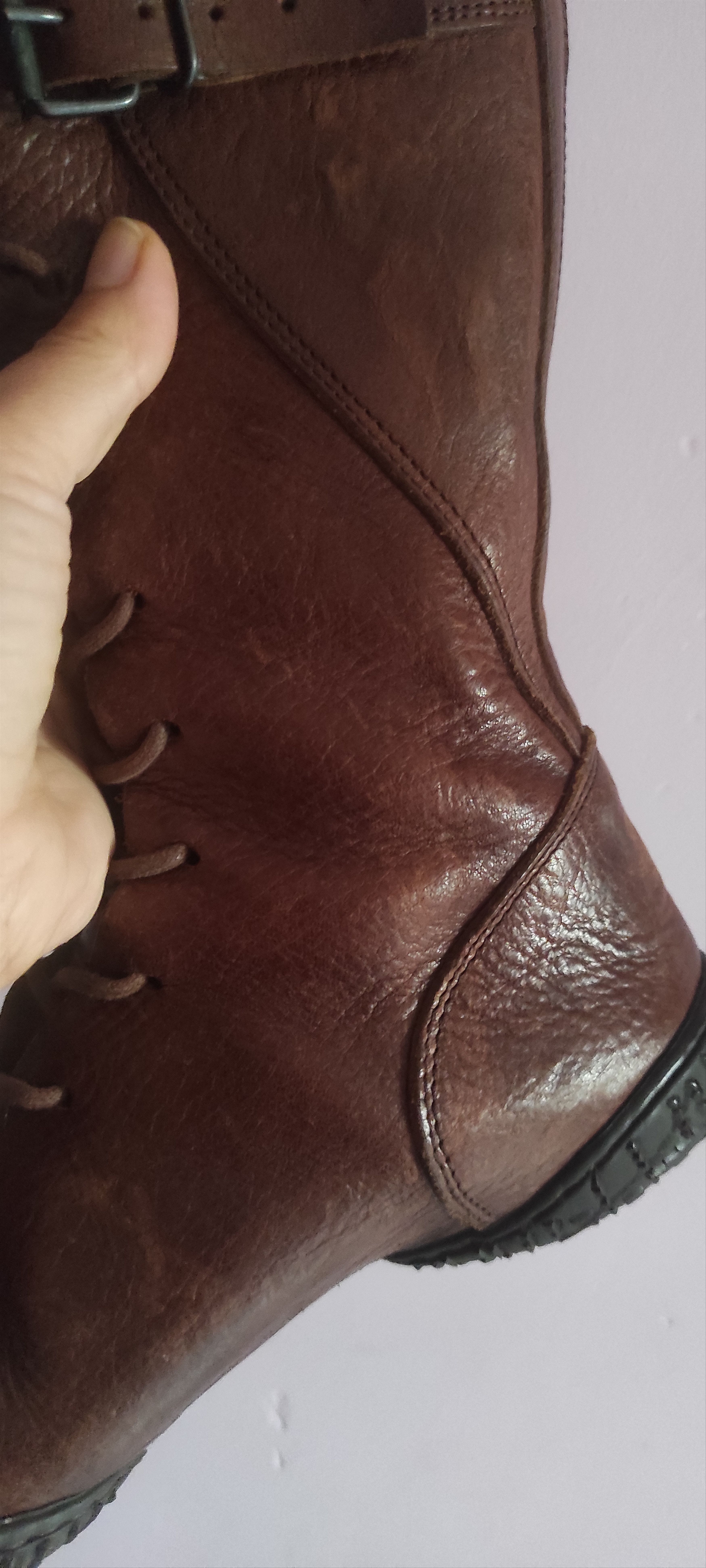 Trippen Trippen Belted Leather Women's Knee Flat Boots Made Germany Size US 7 / IT 37 - 7 Thumbnail