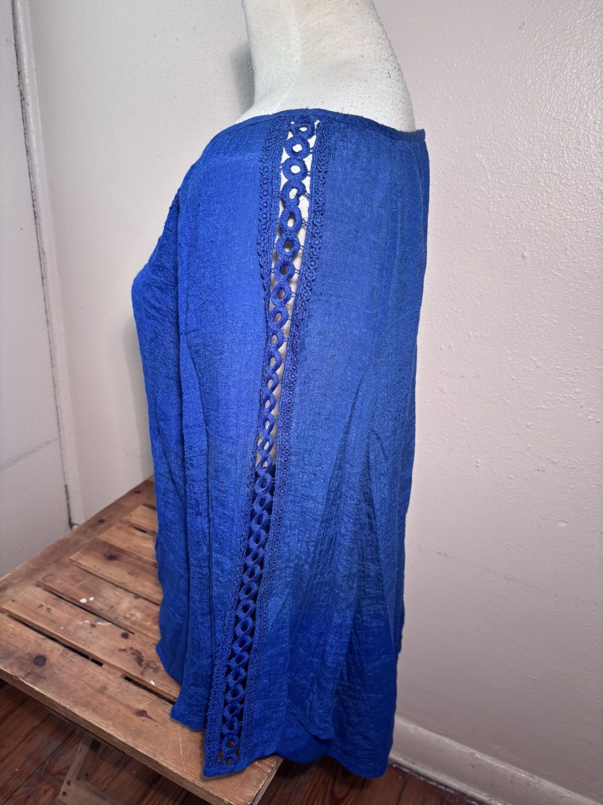 Other Zac & Rachel Lace Trim Peasant Blouse Size XXL / US 16-18 / IT 52-54 - 4 Thumbnail