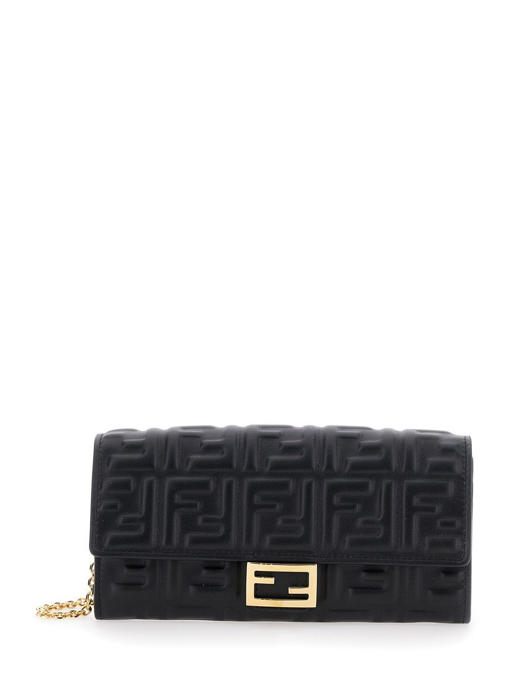 Fendi Mini 'Continental' Bag with FF All-Over Raised Motif in Black Leather for Women Size ONE SIZE - 1 Thumbnail