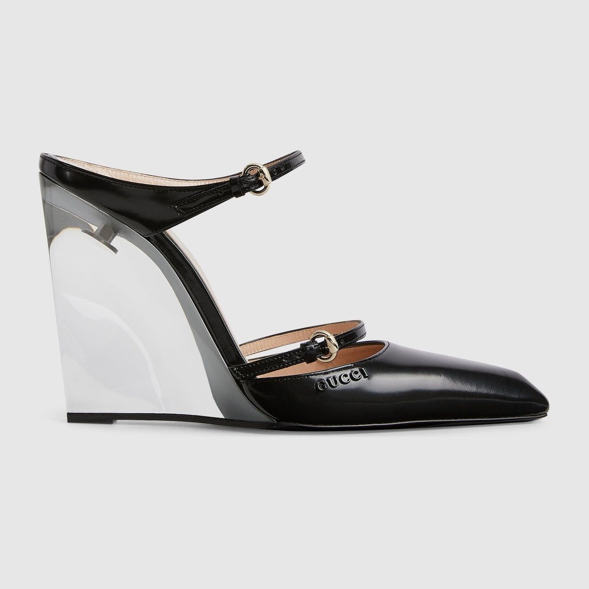 Gucci Gucci Logo Leather Wedge Mules SIZE 38 Size ONE SIZE - 1 Thumbnail
